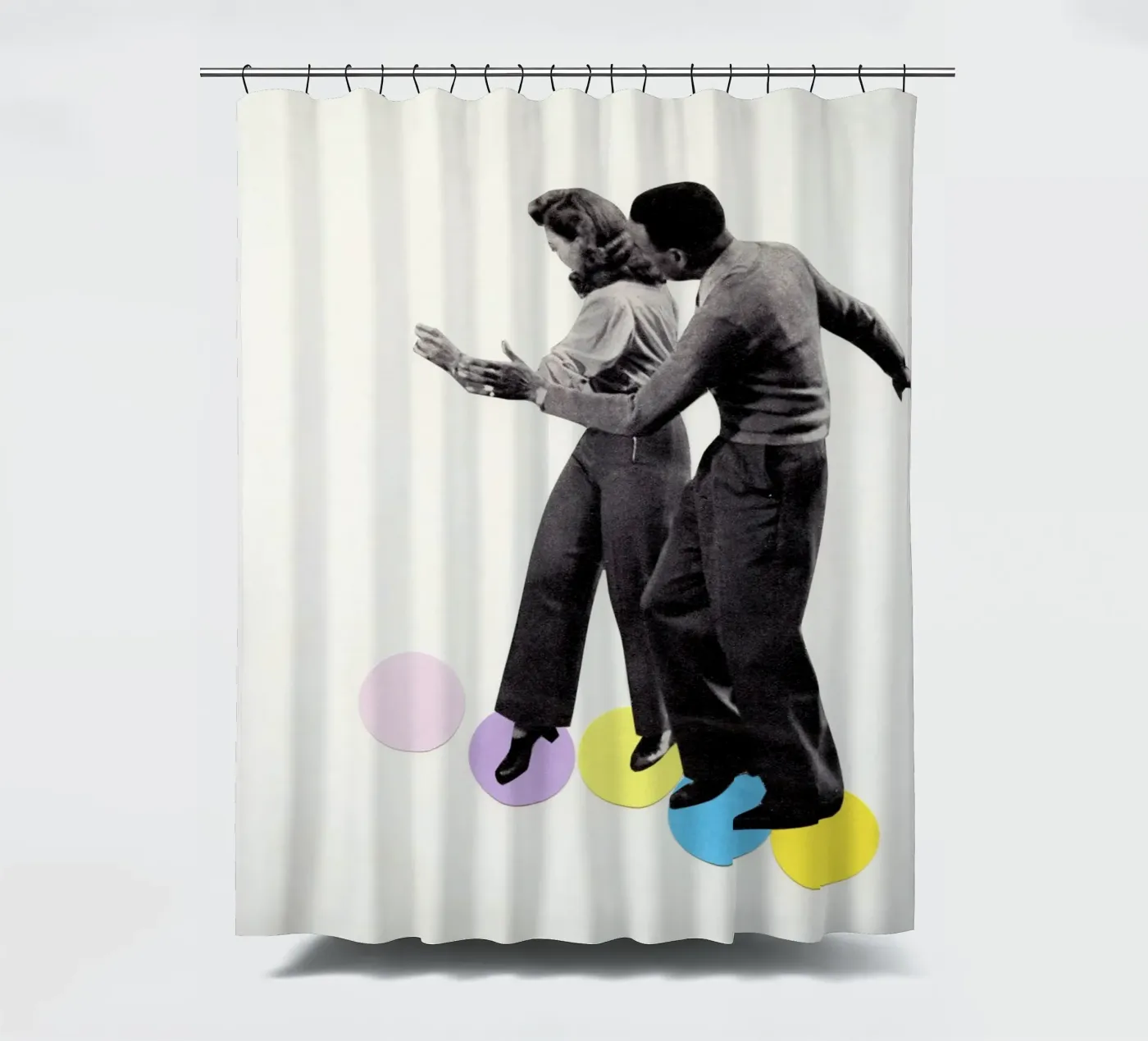 Dance Steps Duschvorhang von Cassia Beck Collage