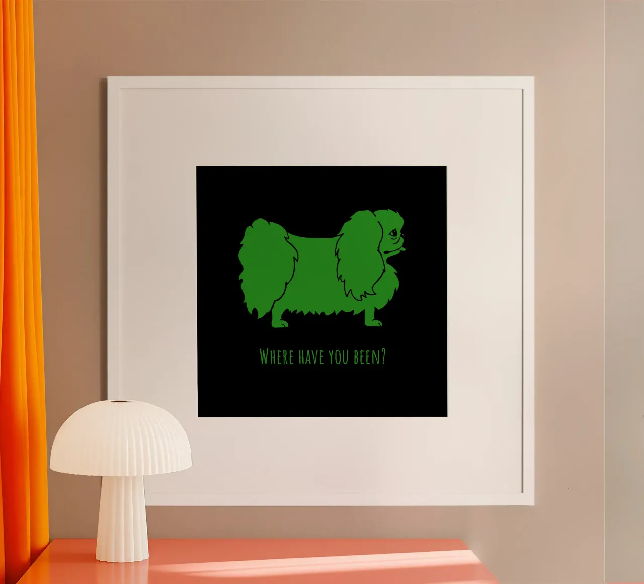 Pekingese poster with aluminum frame by Pop dogs