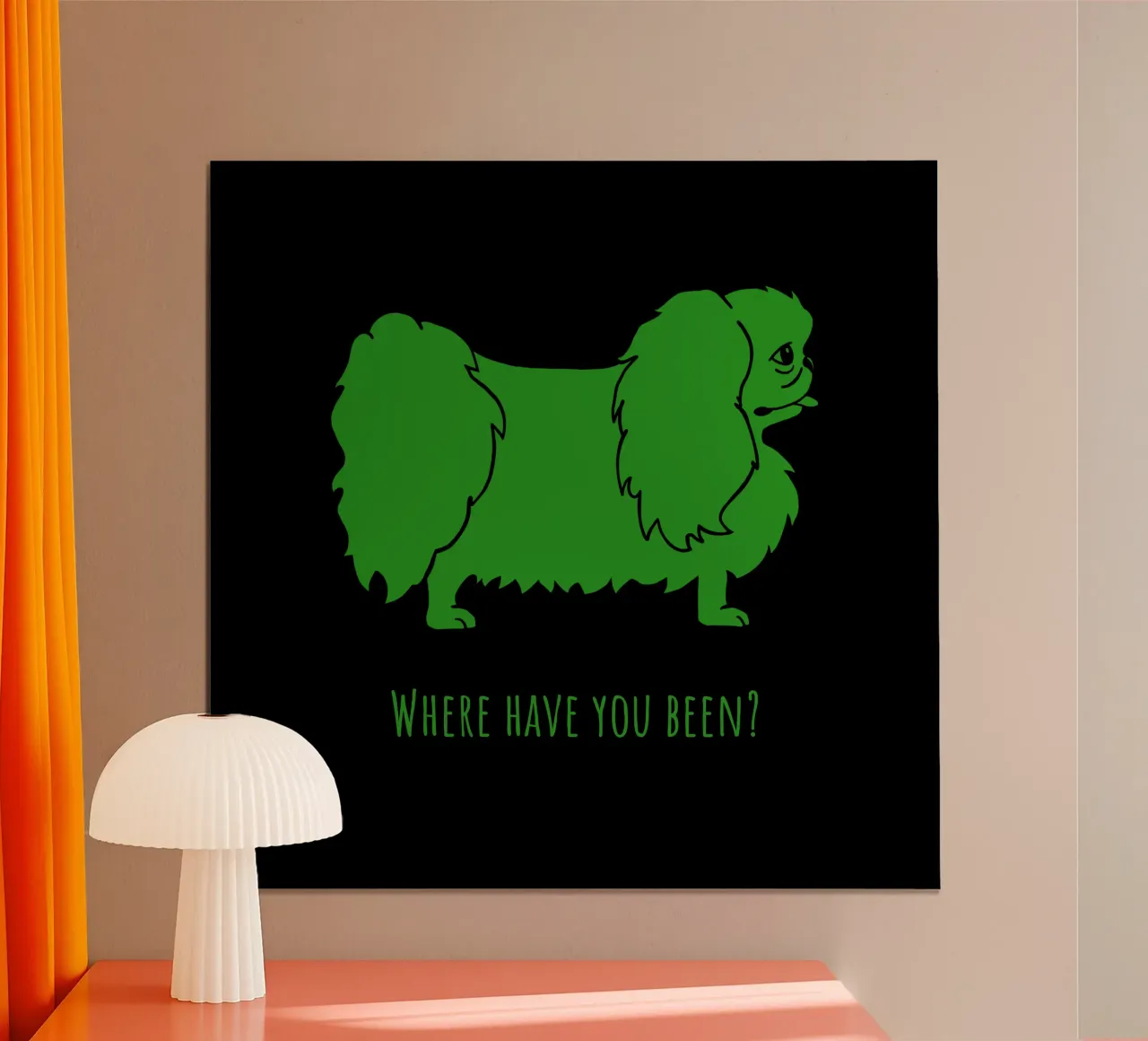 Pekingese poster with aluminum frame by Pop dogs