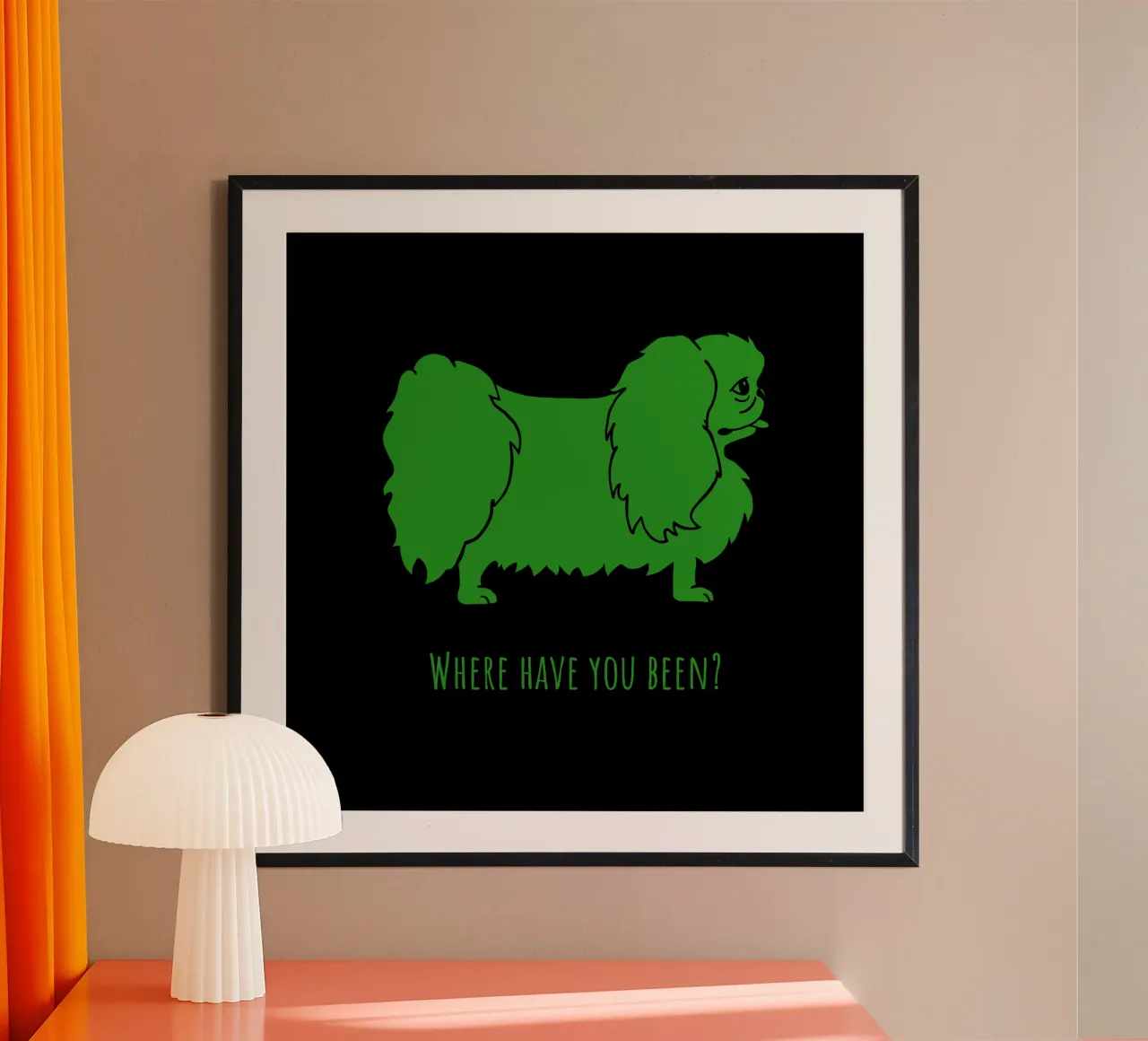 Pekingese poster with aluminum frame by Pop dogs
