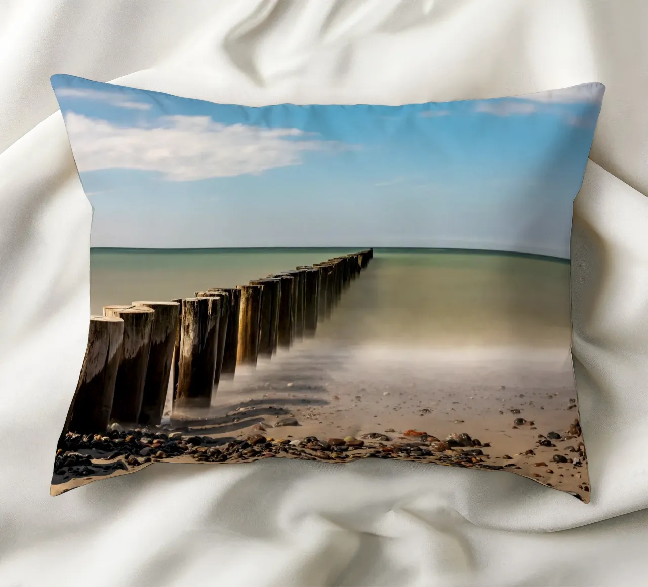 Groynes sulla spiaggia del Mar Baltico cuscino da Marcus Beckert | Fotografie