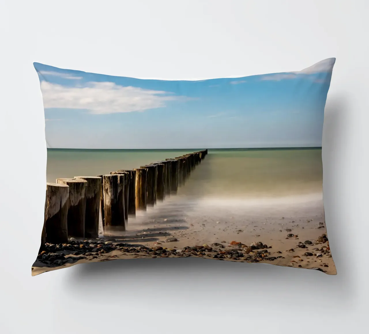Groynes sulla spiaggia del Mar Baltico cuscino da Marcus Beckert | Fotografie