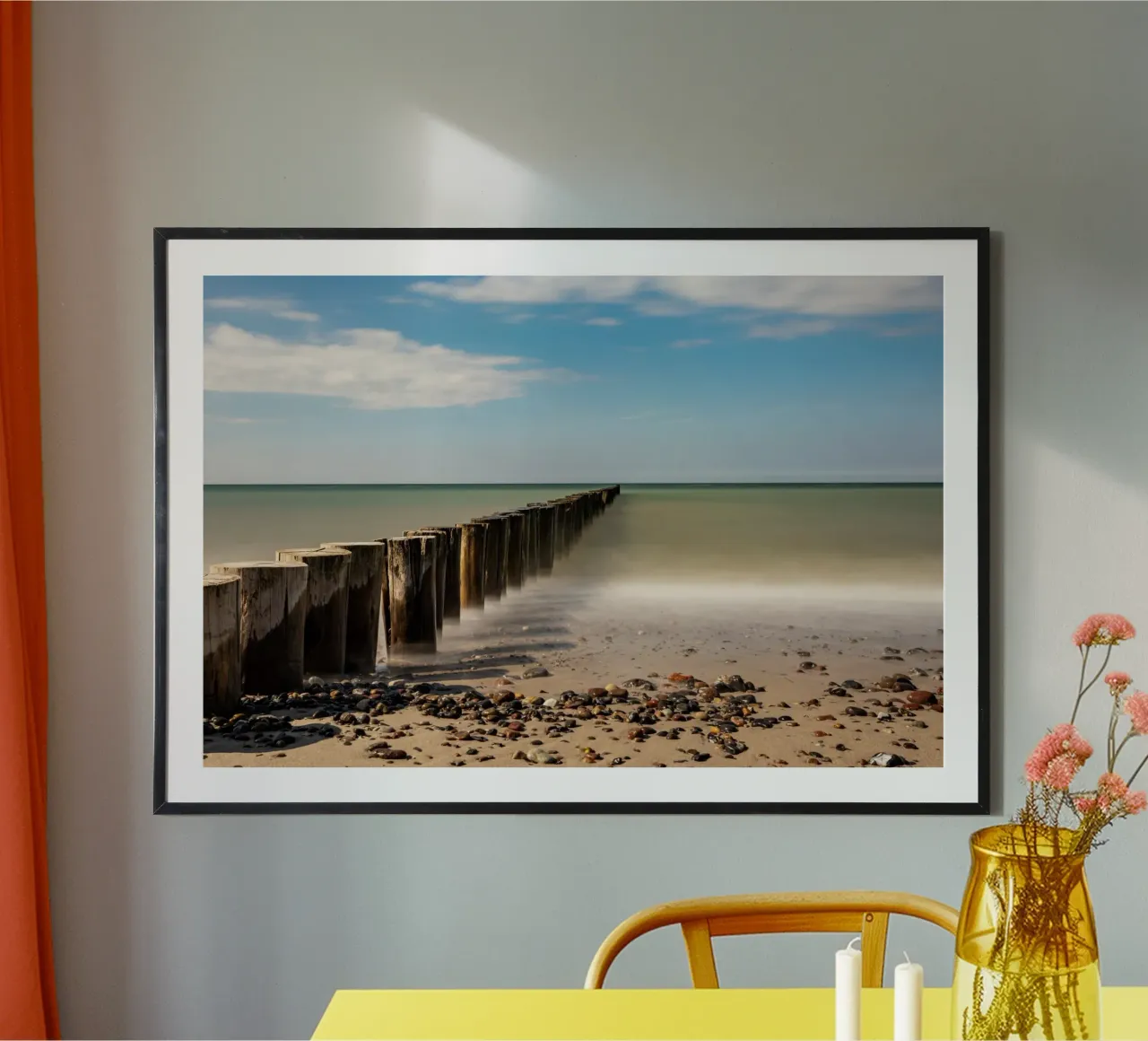 Groynes sulla spiaggia del Mar Baltico carta hahnemühle da Marcus Beckert | Fotografie