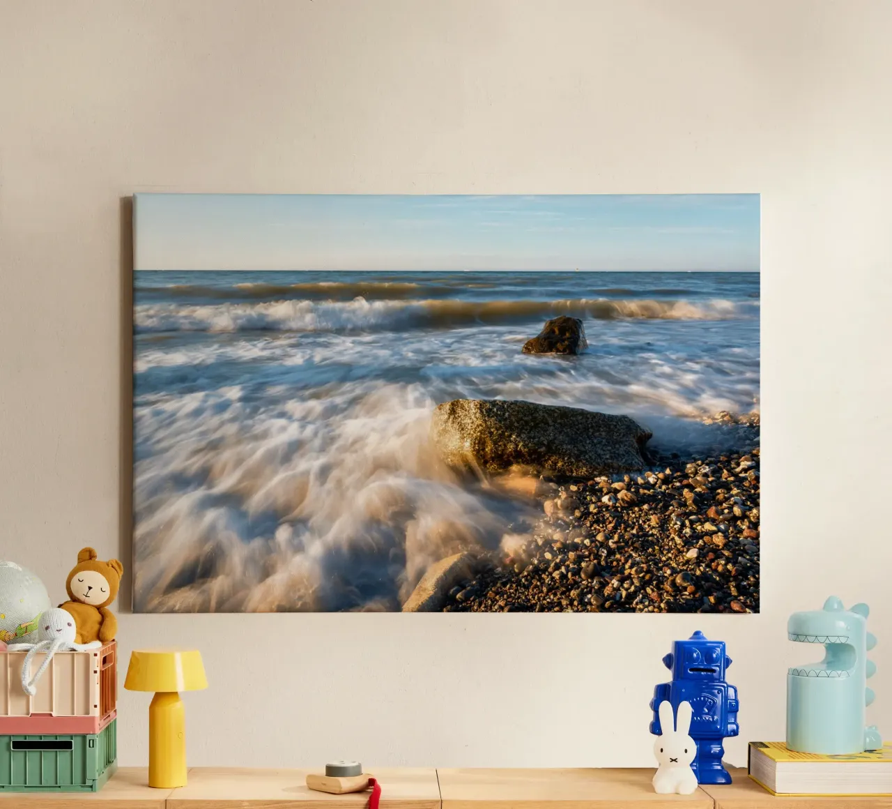 Onde sul Mar Baltico tela con Cornice a cassetta da Marcus Beckert | Fotografie