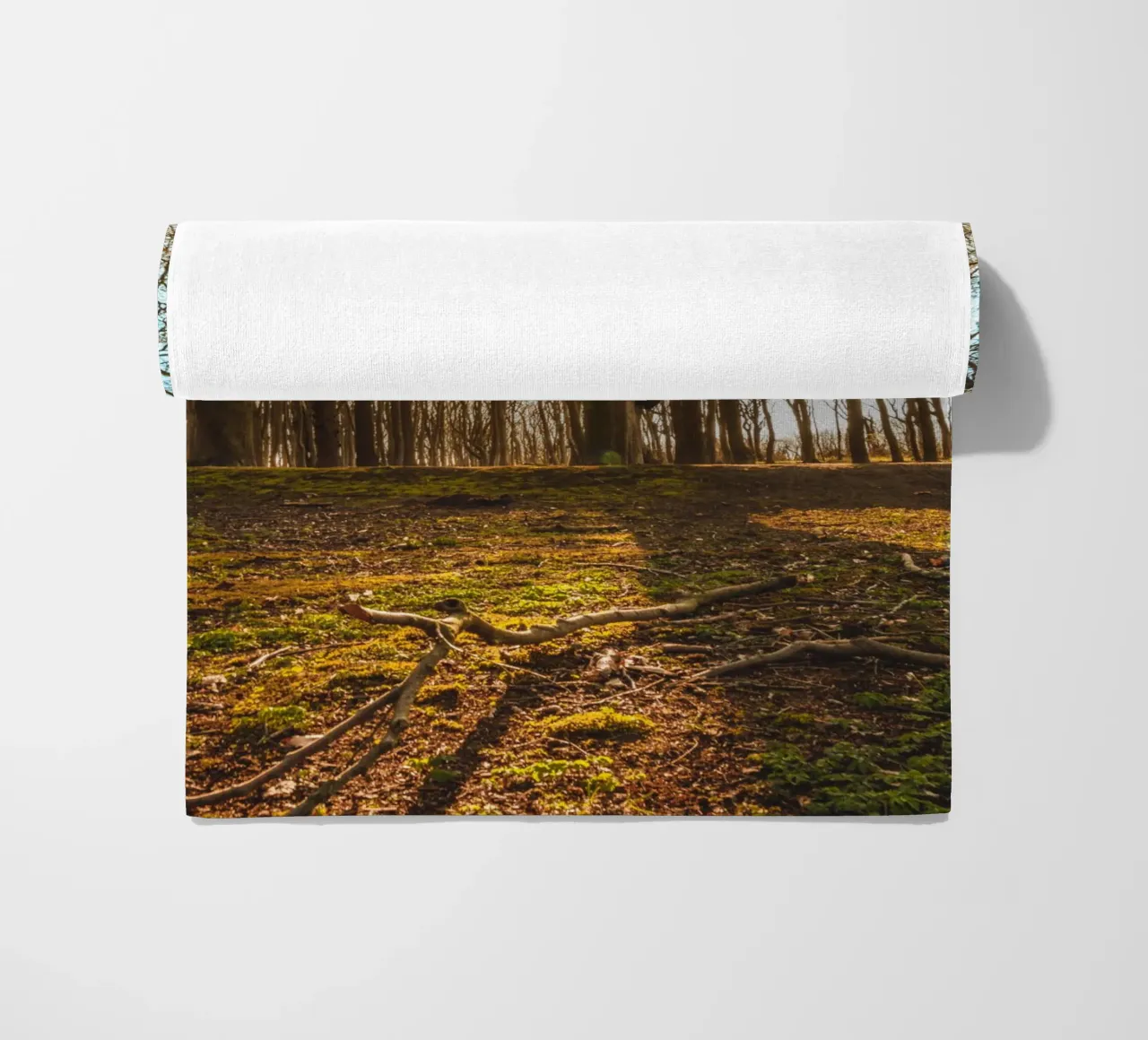 Sunset in the ghostly forest on the Baltic Sea beach towel by Marcus Beckert | Fotografie