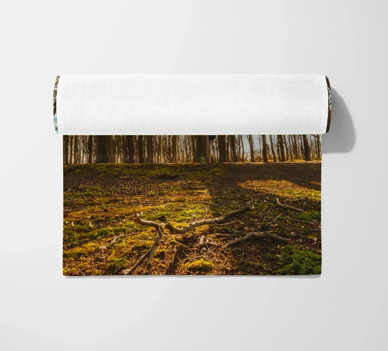 Sunset in the ghostly forest on the Baltic Sea beach towel by Marcus Beckert | Fotografie