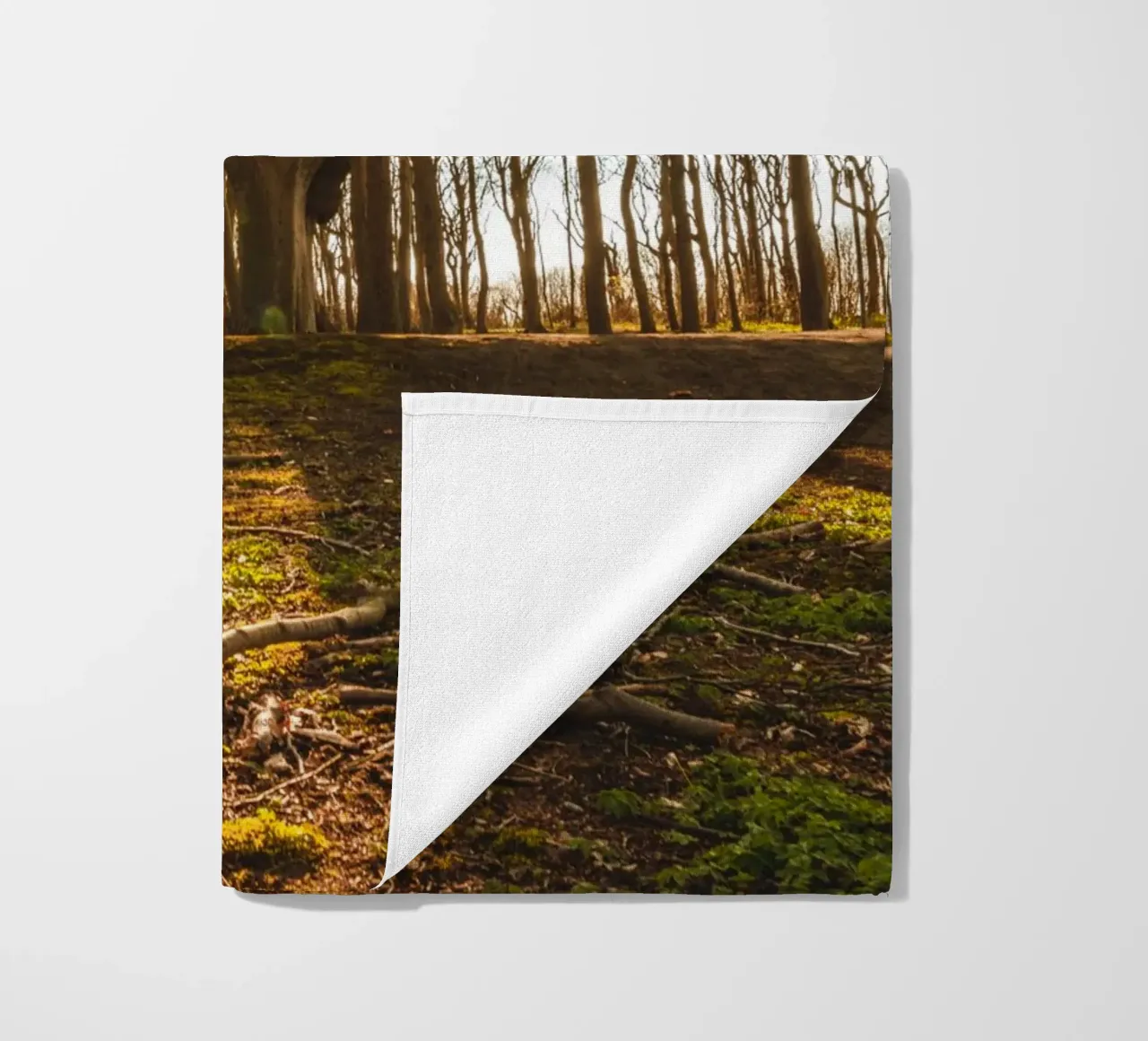 Sunset in the ghostly forest on the Baltic Sea beach towel by Marcus Beckert | Fotografie
