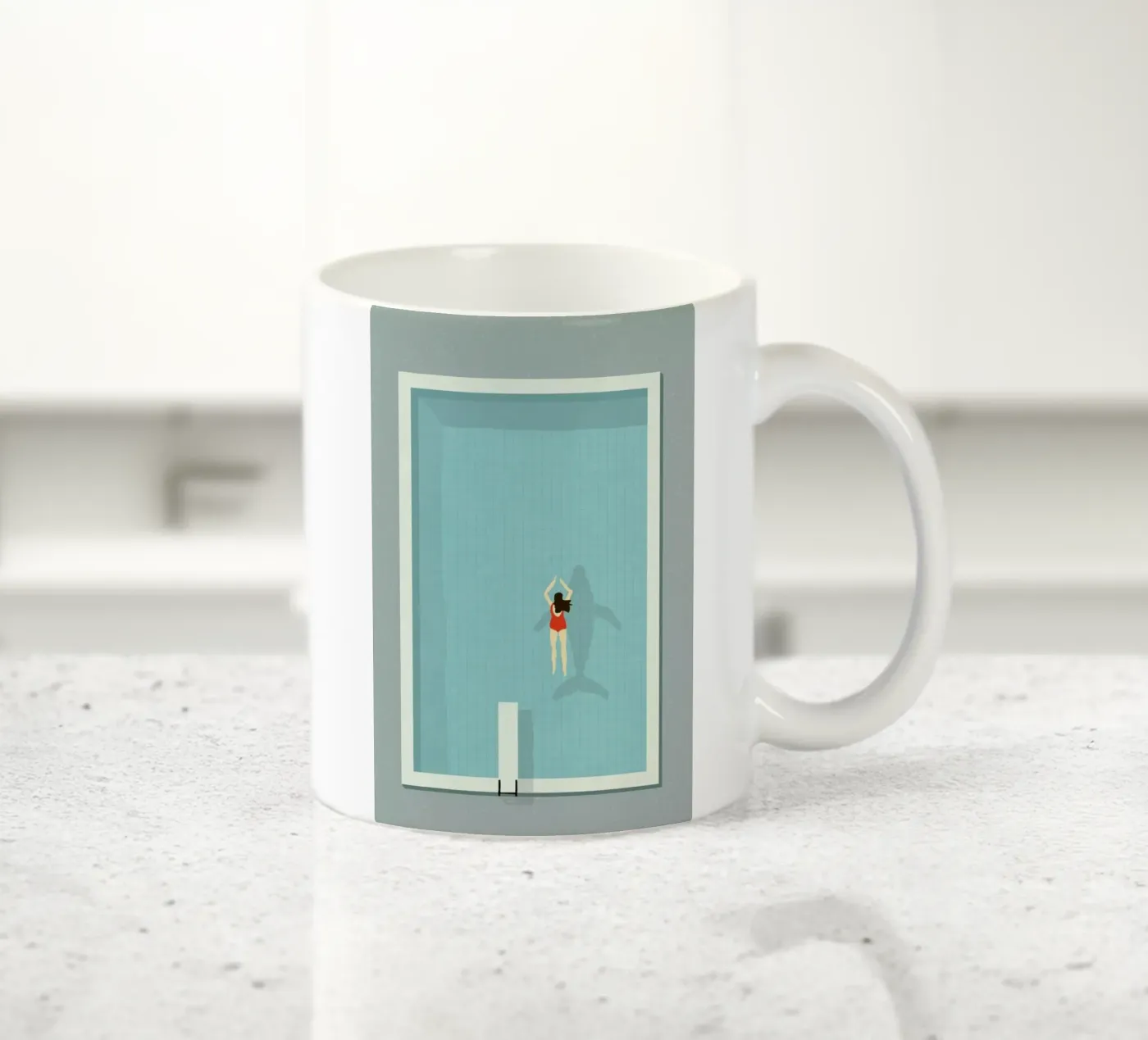 Pool ceramic mug by Amalia Restrepo