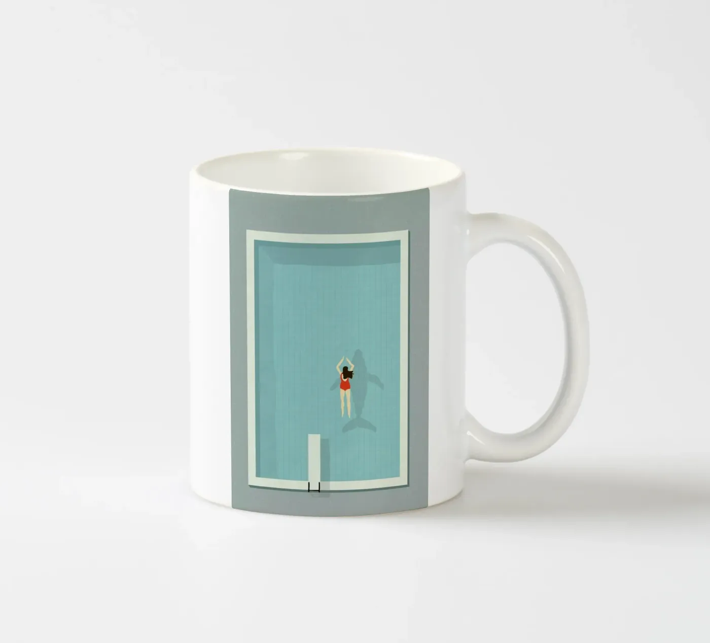 Pool ceramic mug by Amalia Restrepo