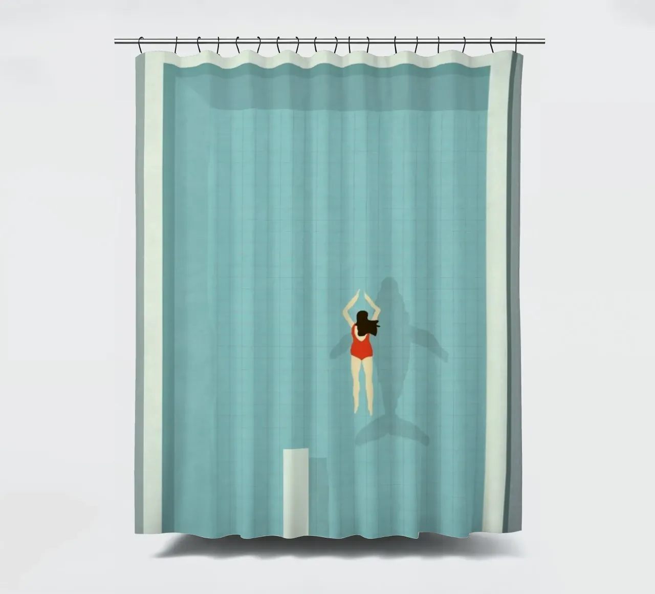 Pool shower curtain by Amalia Restrepo
