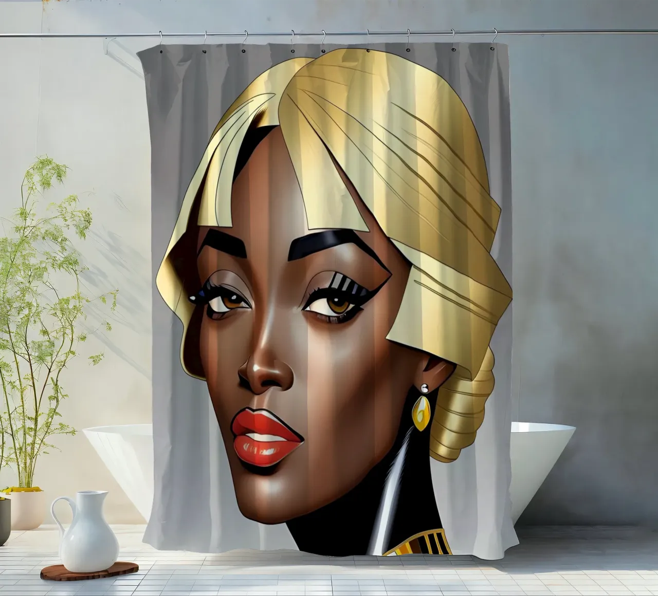THE GOLDEN ERA OF DESIGN shower curtain by ART DECO