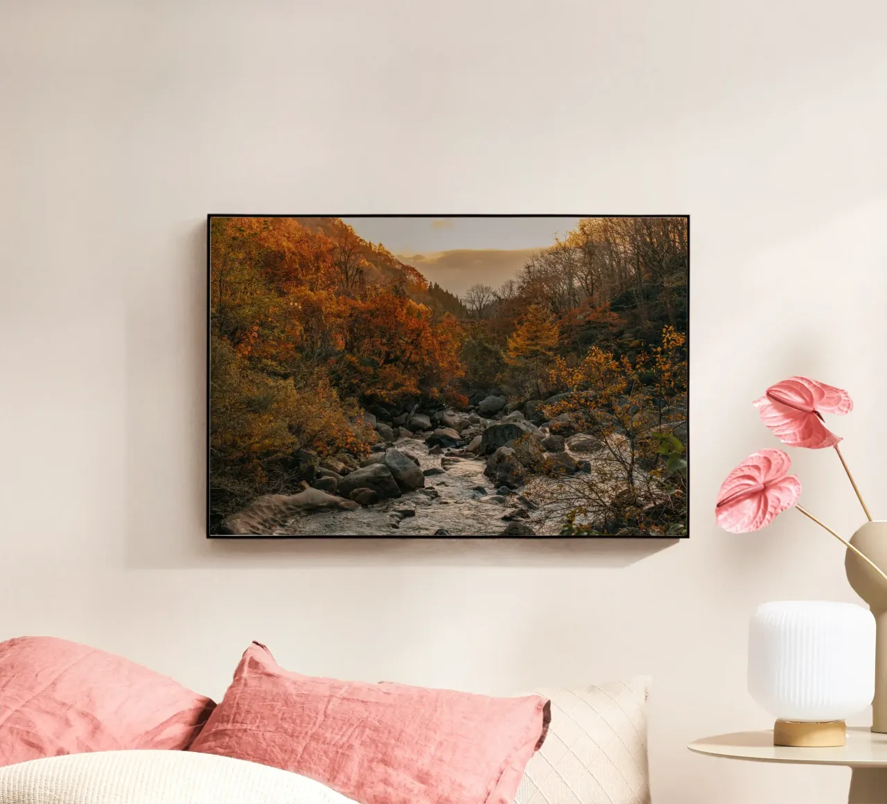 Fiume d'autunno a Niigata, Giappone plexiglass da Marcel Bisig