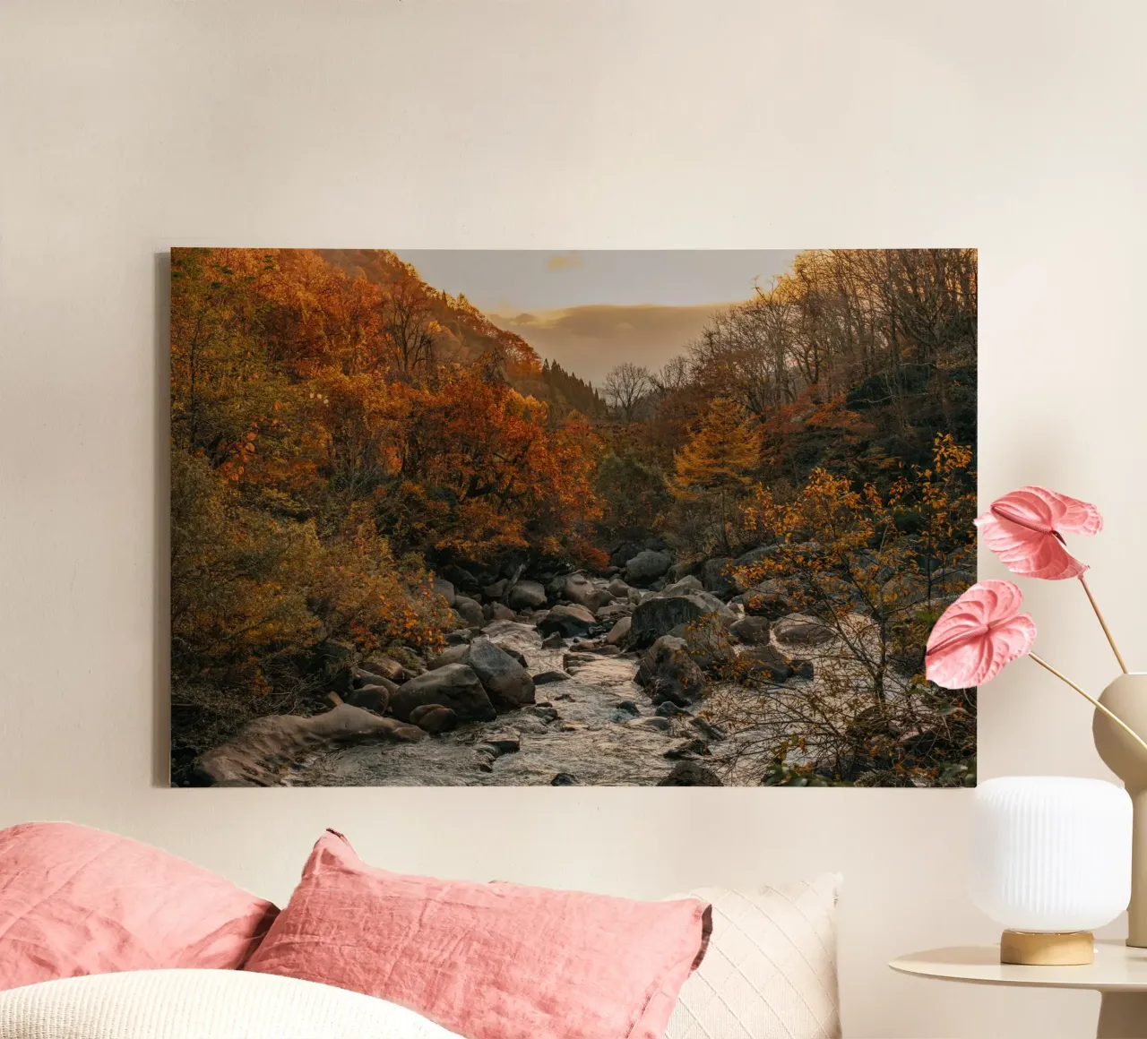 Autumn River in Niigata, Japan canvas by Marcel Bisig