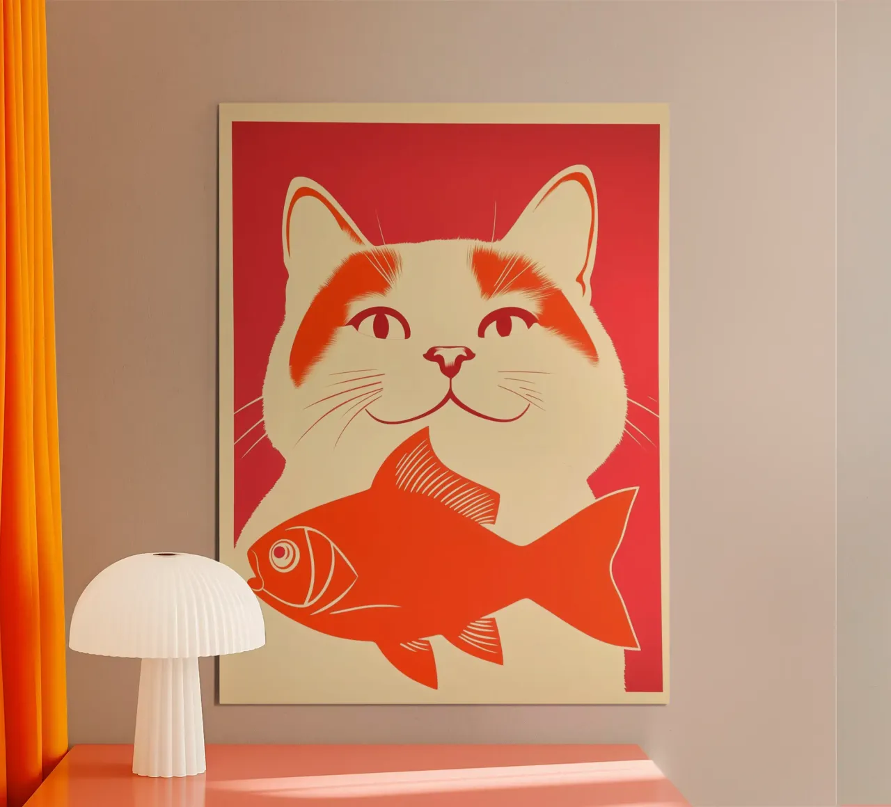 Cat dreams of goldfish | screen print hahnemühle by Autofocus