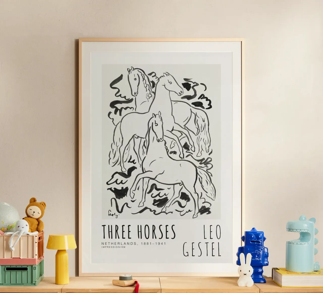 Leo Gestel - Drei Pferde poster da Old Masters