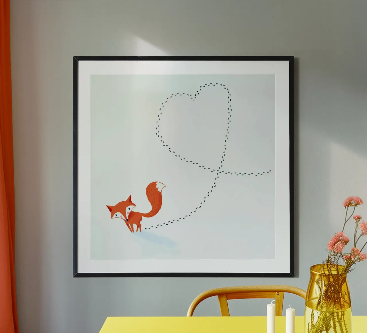 Foxy Love poster with wooden frame by DinoMike