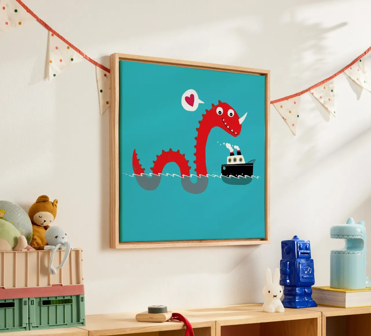 Love on the Open Seas canvas met Baklijst van DinoMike