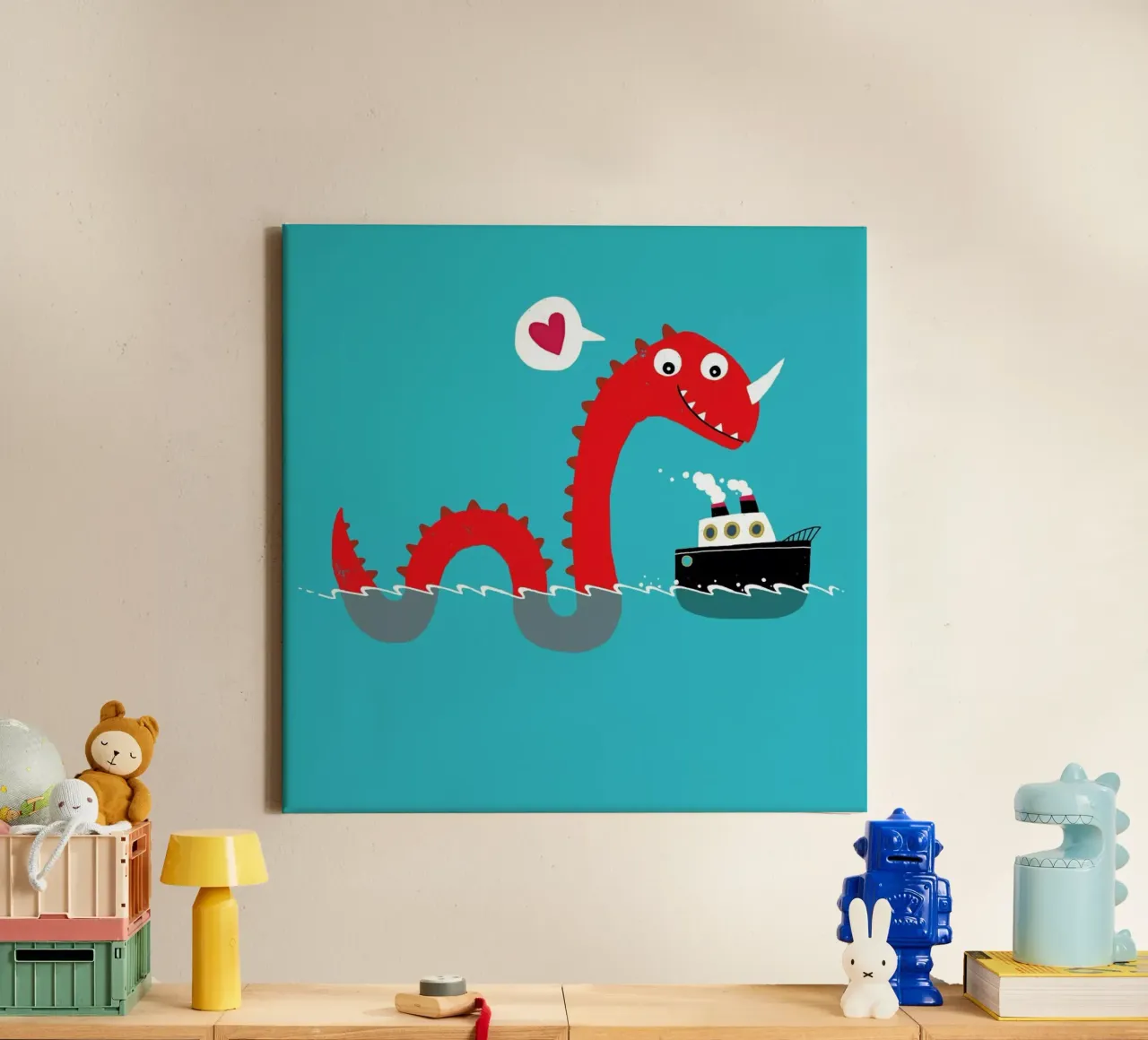 Love on the Open Seas canvas met Baklijst van DinoMike