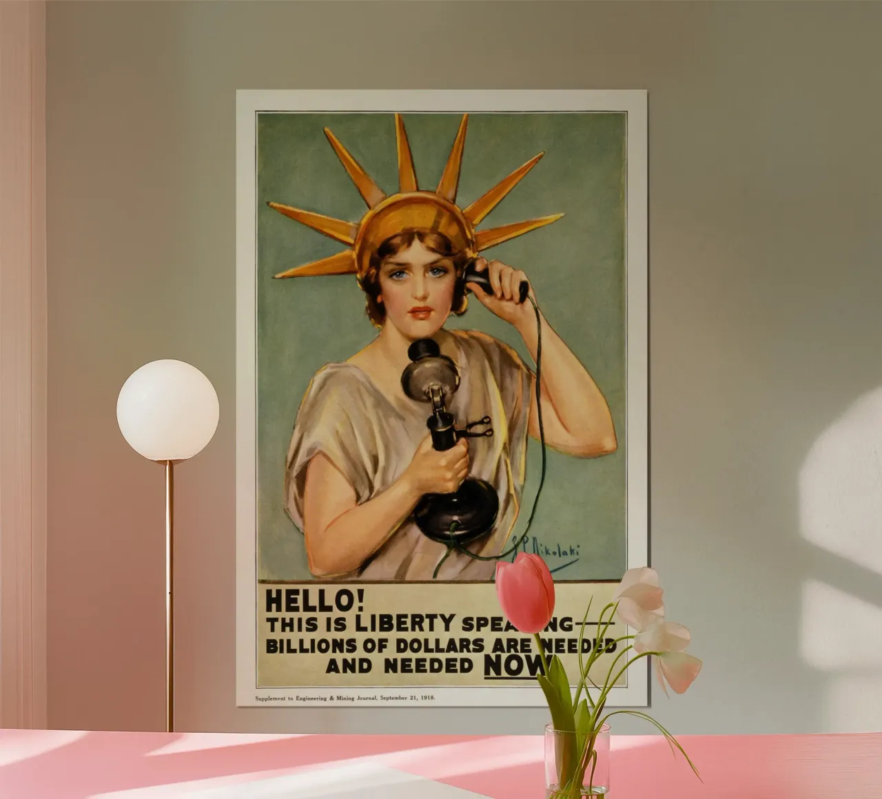 Vintage Poster - Hallo, hier spricht die Freiheitsstatue poster da Old Masters