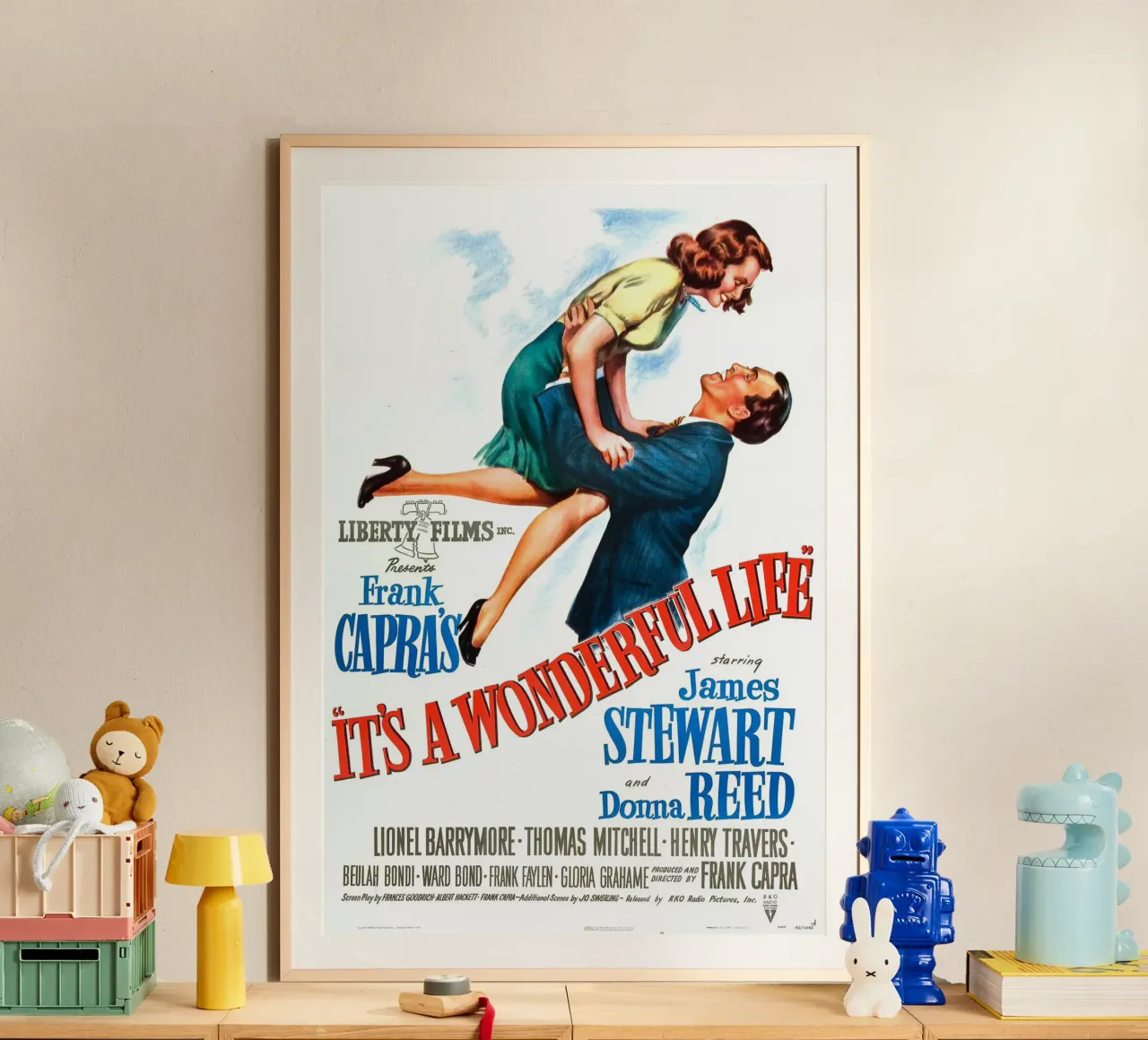 Vintage Filmposter - It`s a wonderful Life poster con telaio in legno da Old Masters
