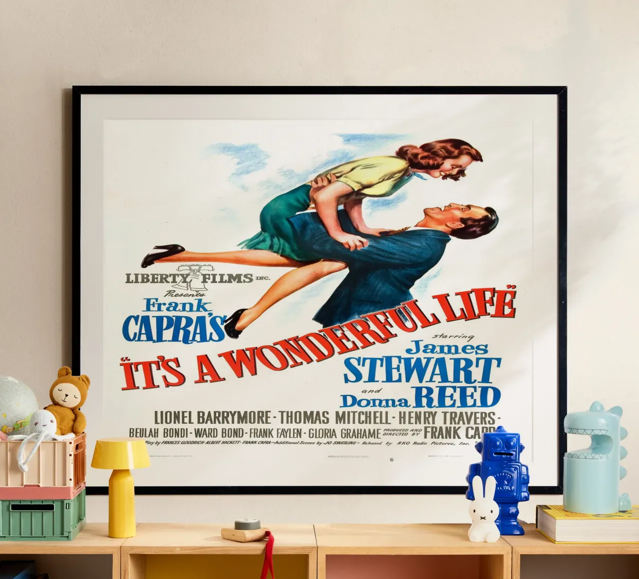 Vintage Filmposter - It`s a wonderful Life poster con telaio in legno da Old Masters