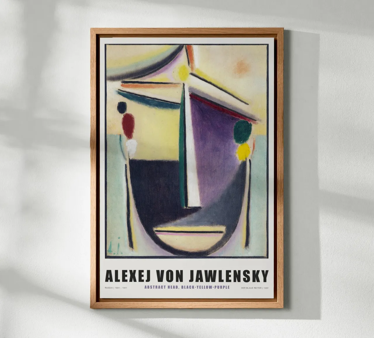 Alexej von Jawlenski - Abstraktes Gesicht - Gelb & Lila tela con Cornice a cassetta da Old Masters