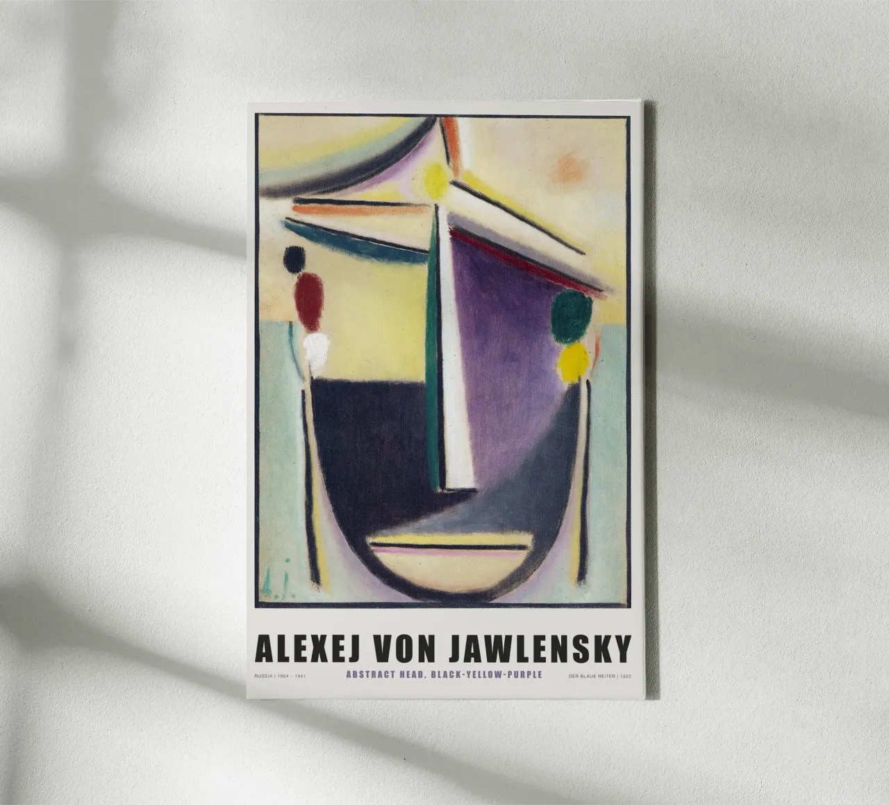 Alexej von Jawlenski - Abstraktes Gesicht - Gelb & Lila tela con Cornice a cassetta da Old Masters