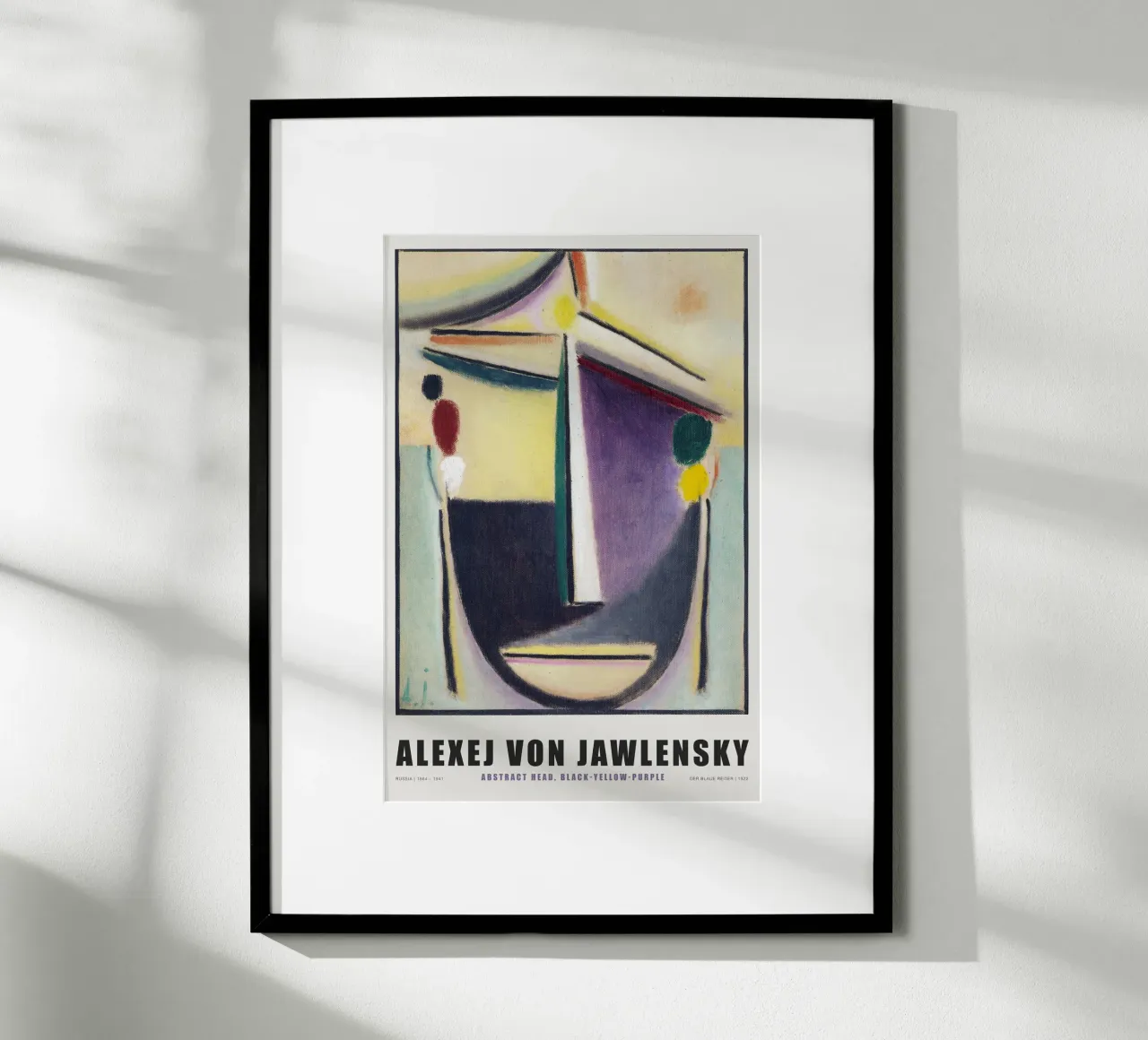 Alexej von Jawlenski - Abstraktes Gesicht - Gelb & Lila poster con telaio in plastica da Old Masters