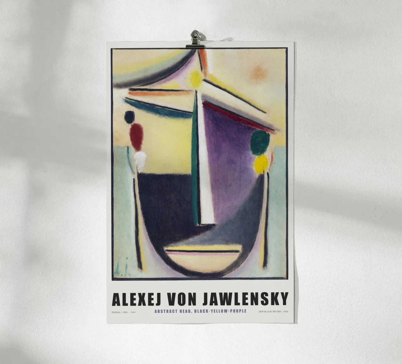 Alexej von Jawlenski - Abstraktes Gesicht - Gelb & Lila poster con telaio in plastica da Old Masters