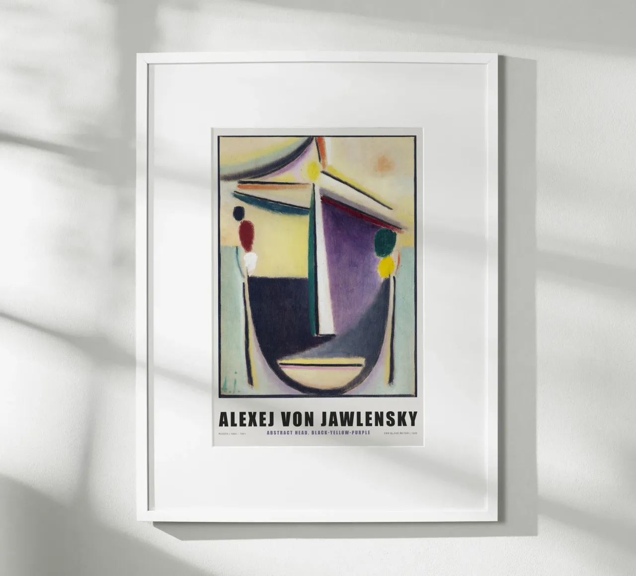 Alexej von Jawlenski - Abstraktes Gesicht - Gelb & Lila poster con telaio in plastica da Old Masters