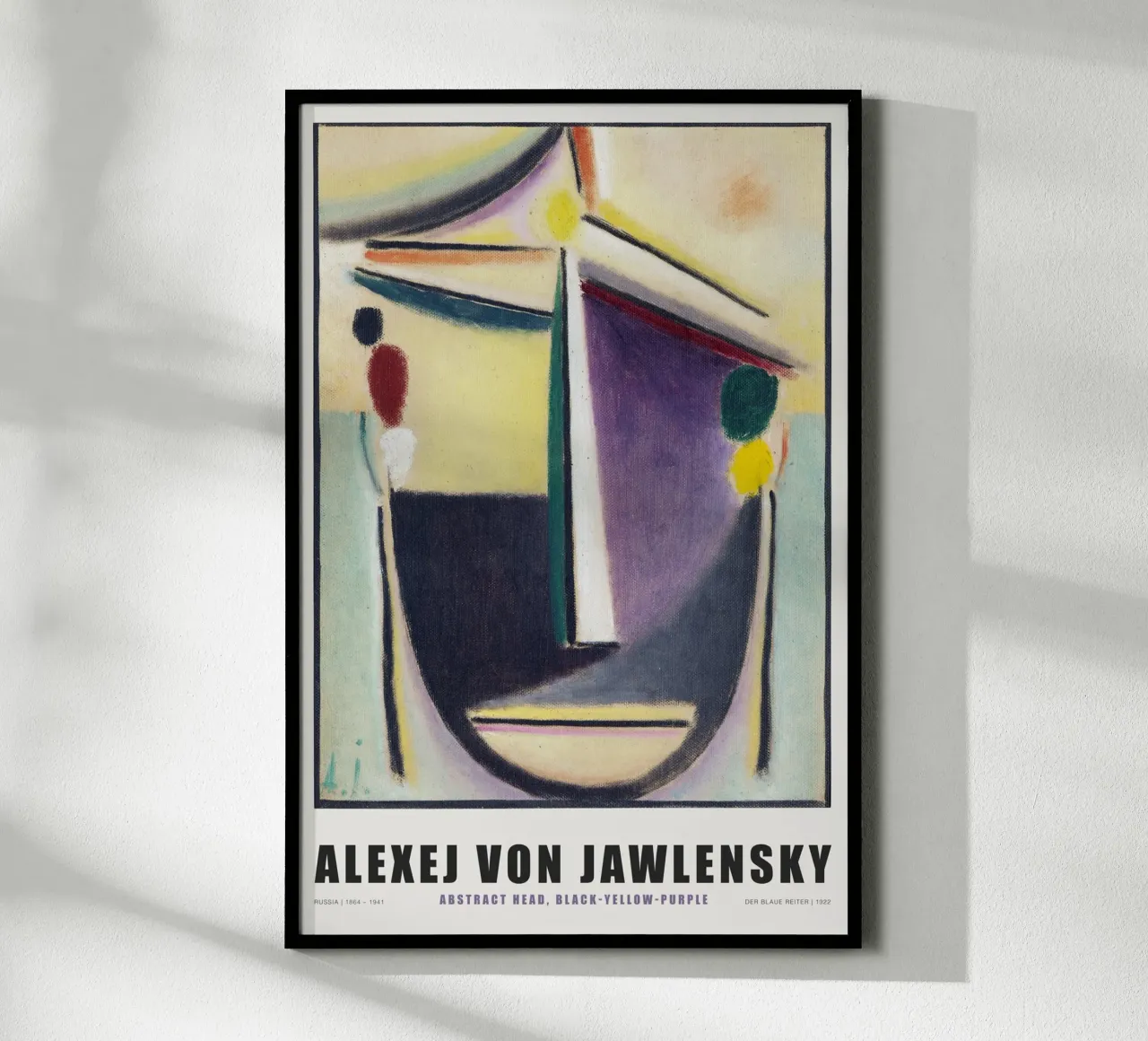 Alexej von Jawlenski - Abstraktes Gesicht - Gelb & Lila poster con telaio in plastica da Old Masters