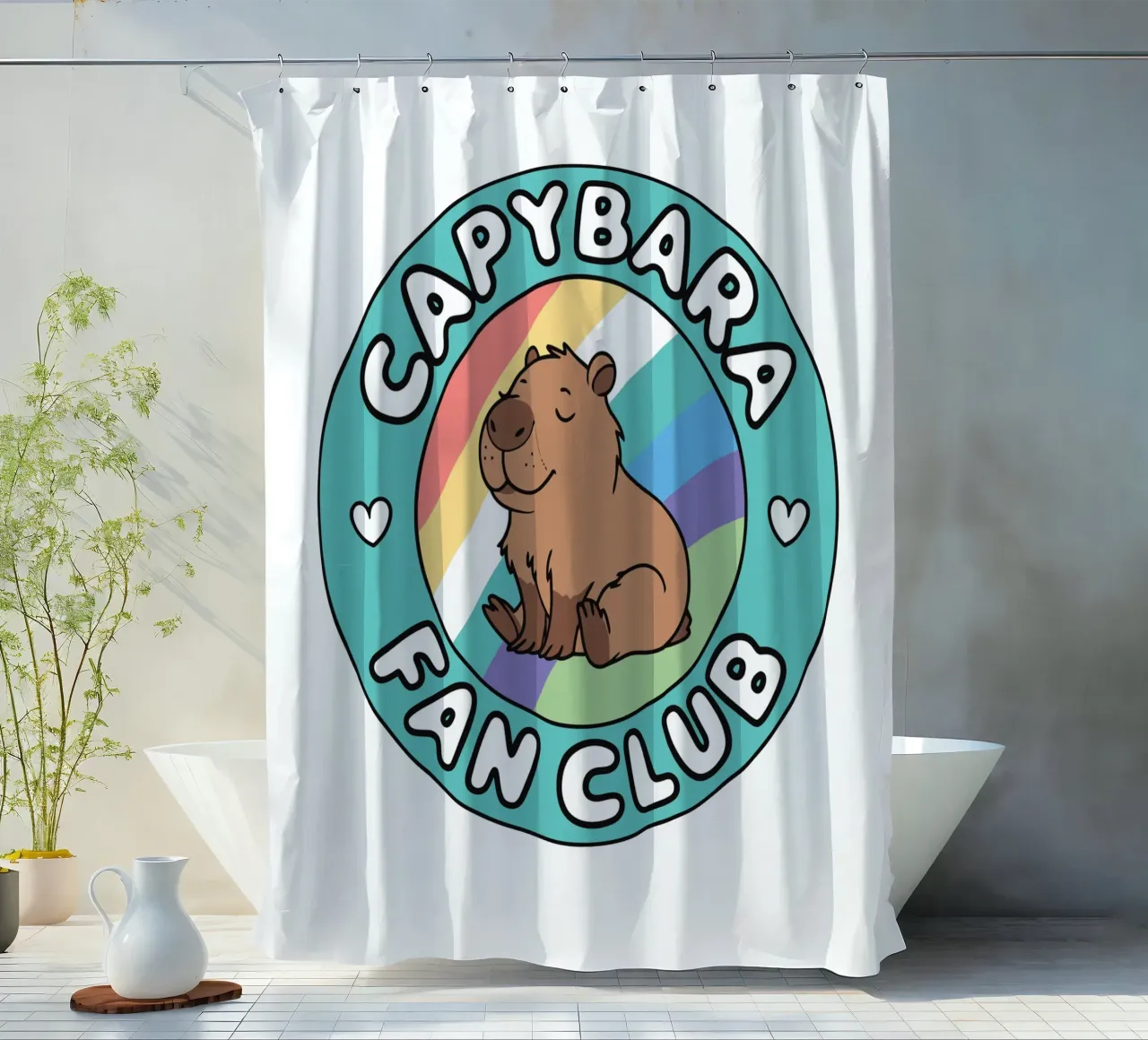 Capybara Fan Club Duschvorhang von edsonramosart