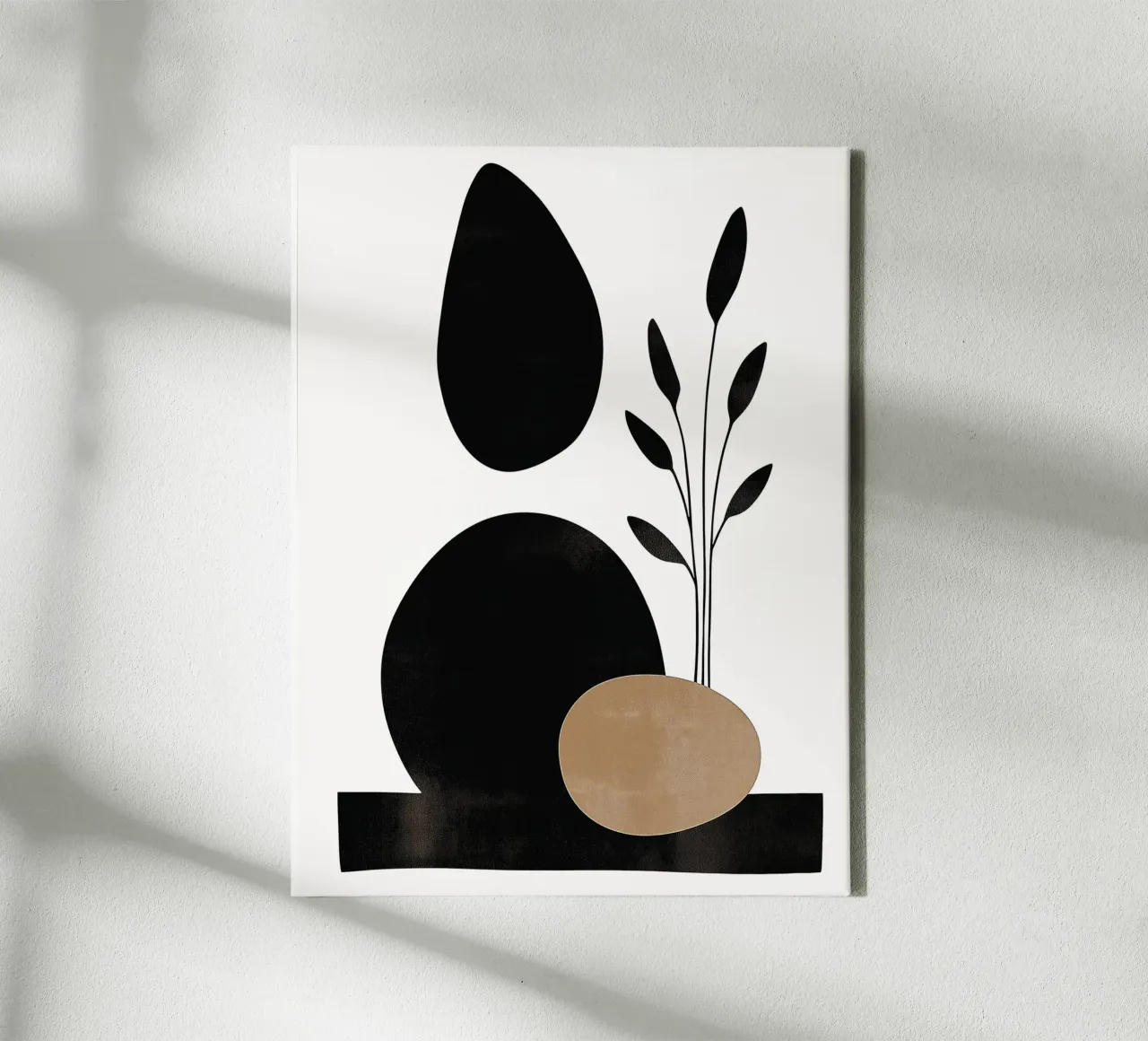 Abstract organic forms canvas with Floater frame by DWA