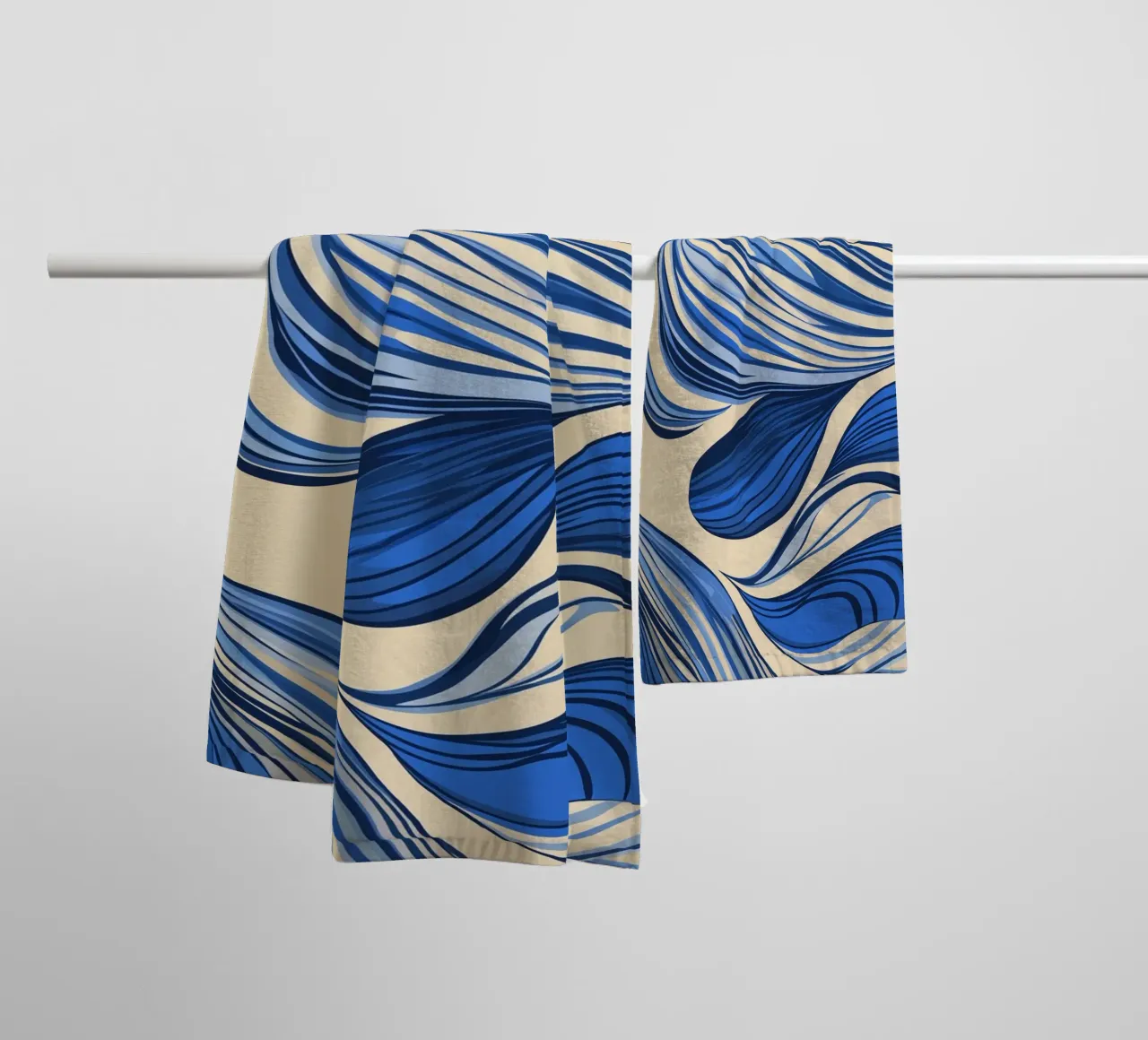 Onde astratte in blu asciugamano da bagno da DWA