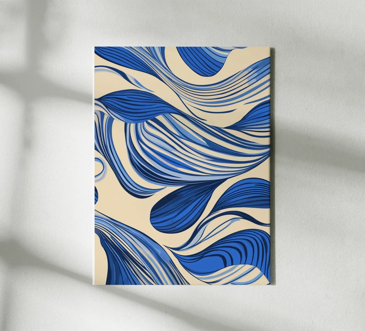 Abstracte golven in blauw canvas met Baklijst van DWA