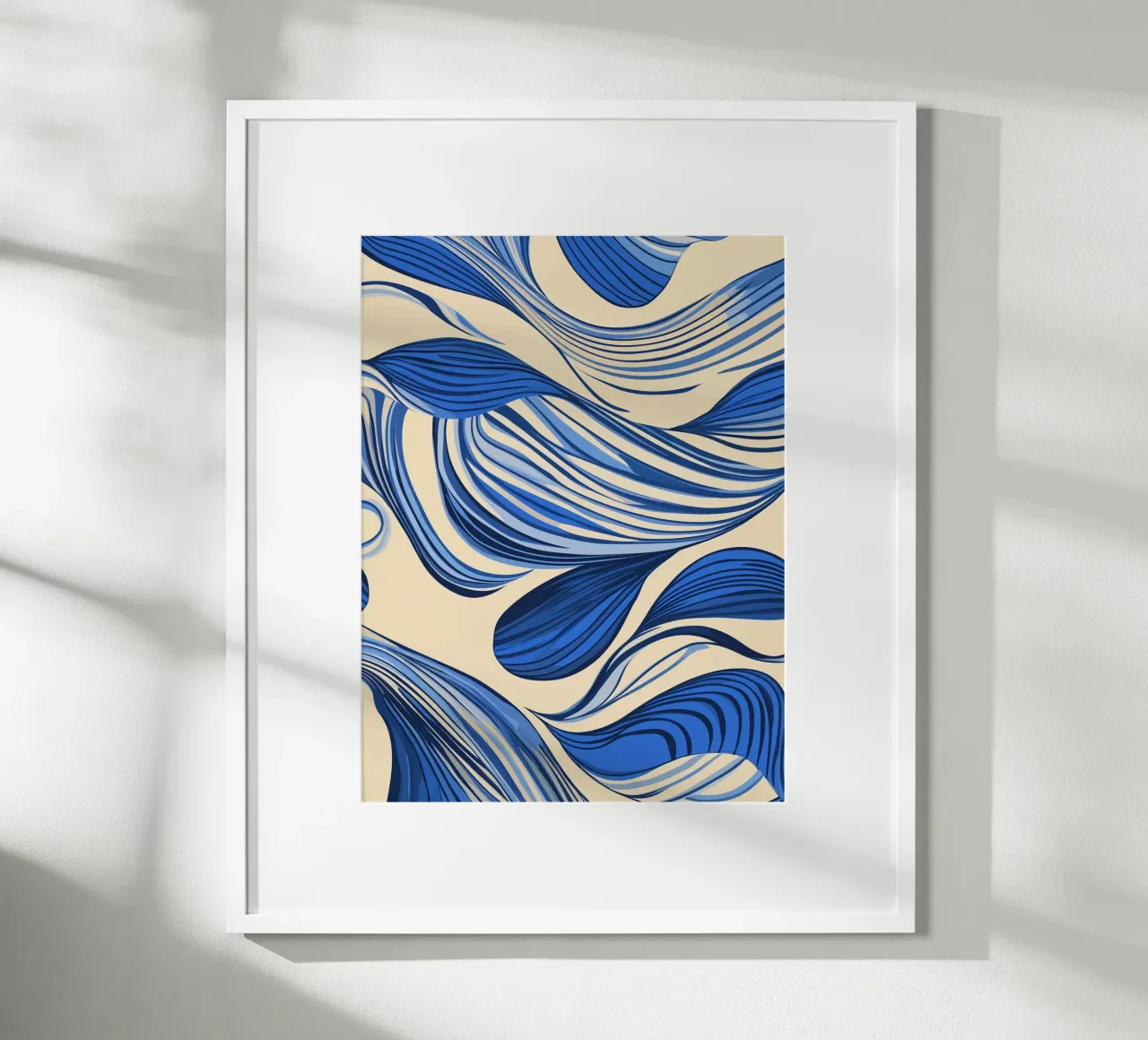Vagues abstraites en bleu poster de DWA