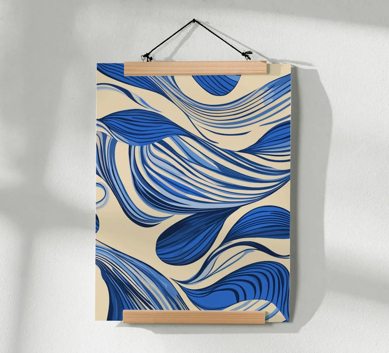 Vagues abstraites en bleu poster de DWA