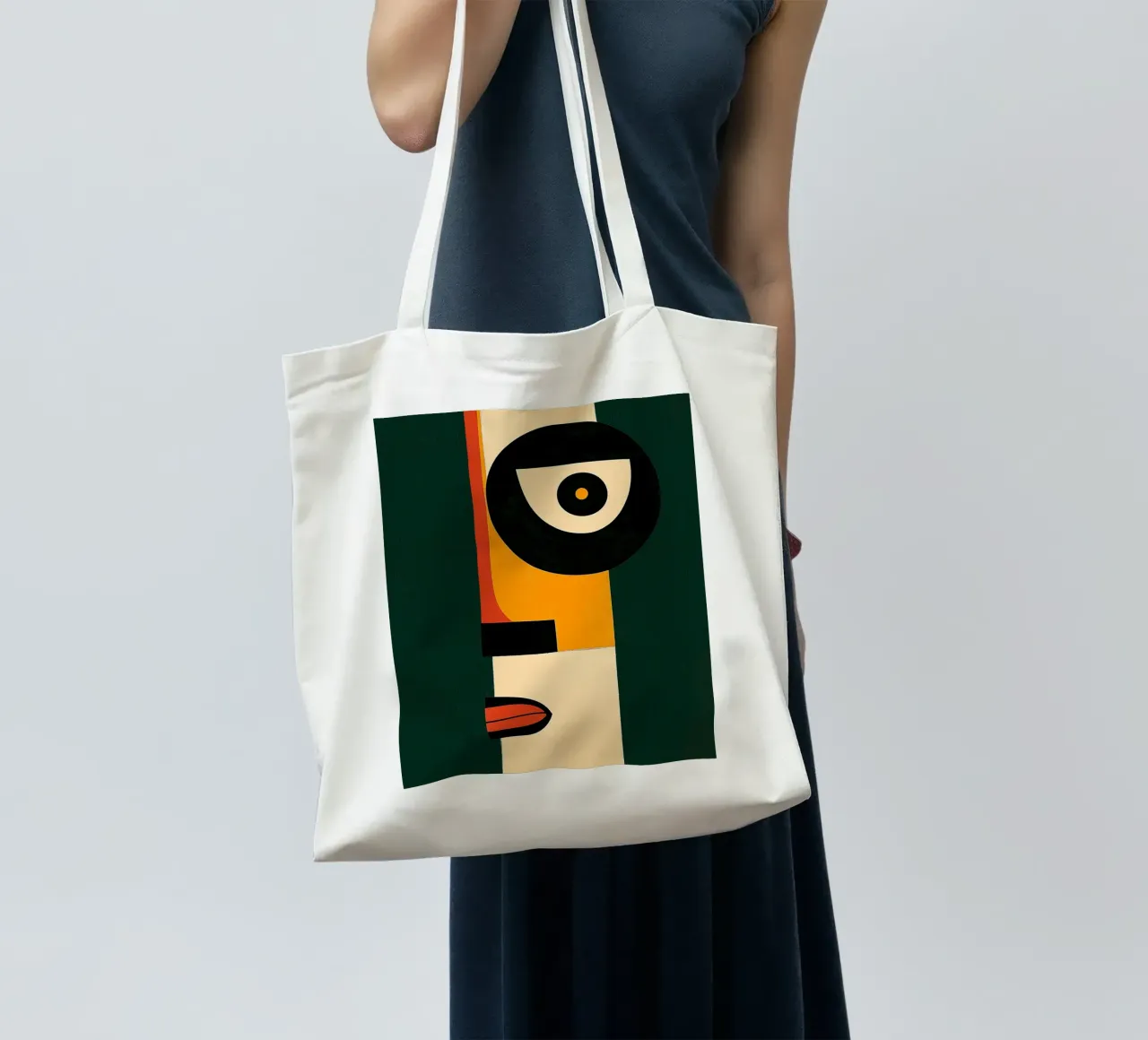 Abstract portrait tote bag by DWA