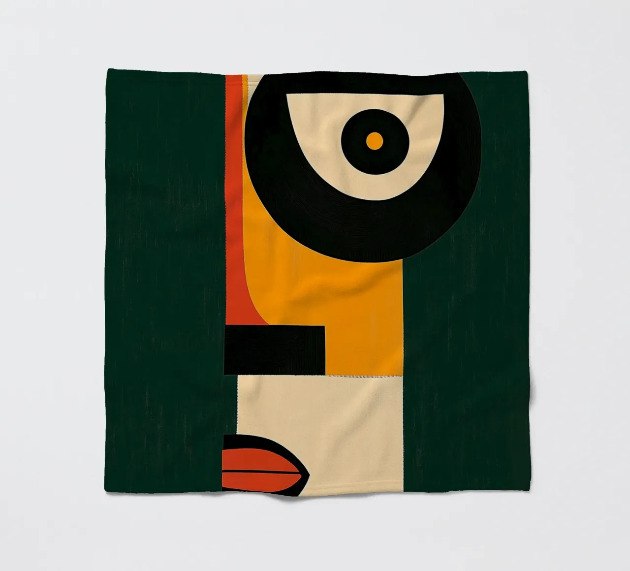 Abstract portrait fleece blanket by DWA