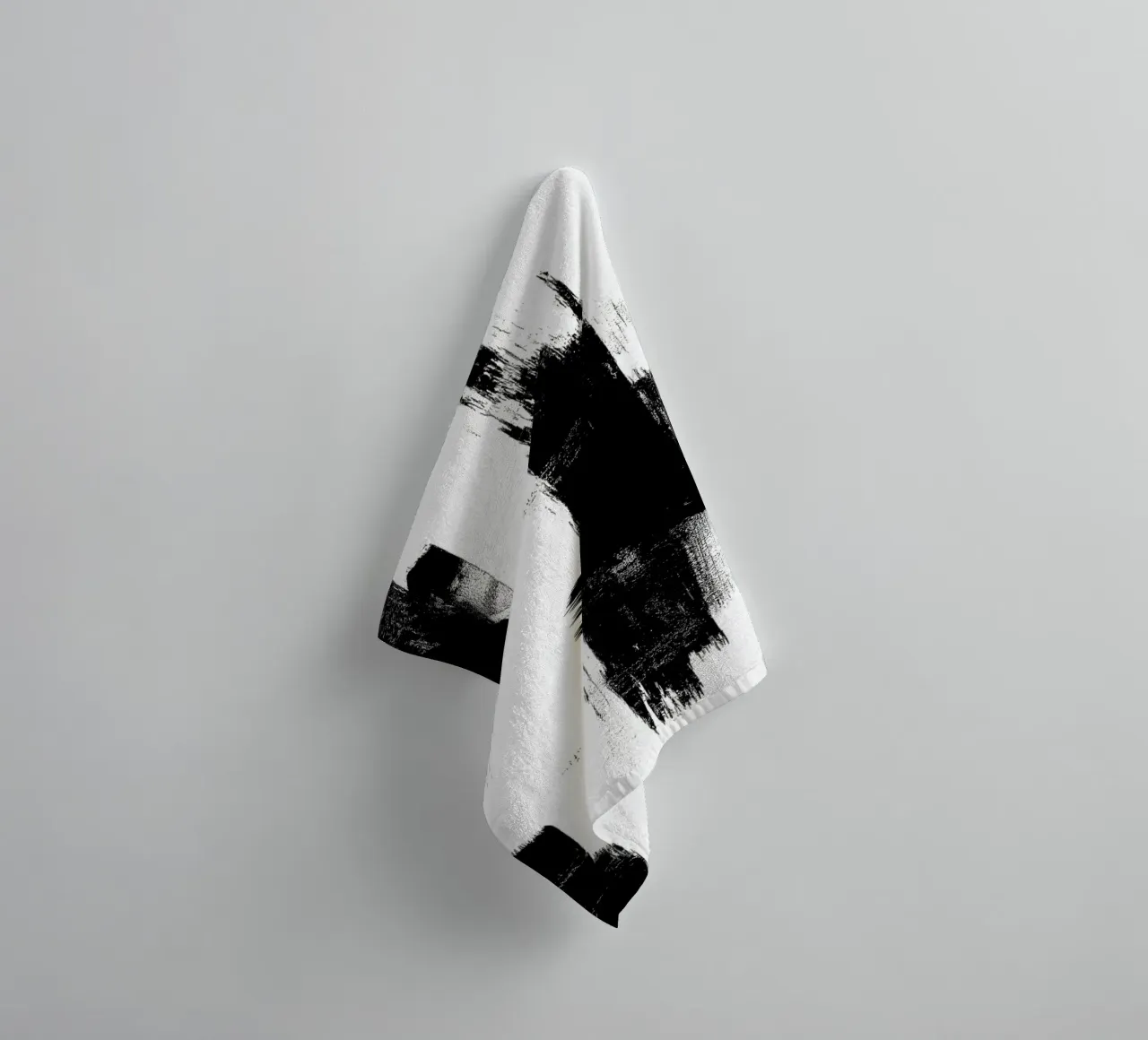 Abstraction in black and white towel by DWA