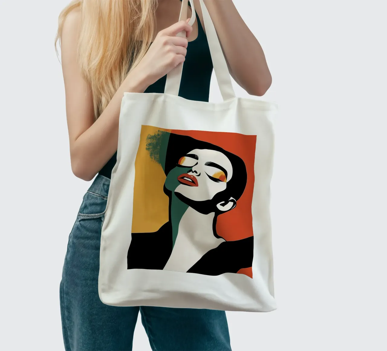 Ritratto grafico borsa in juta da DWA