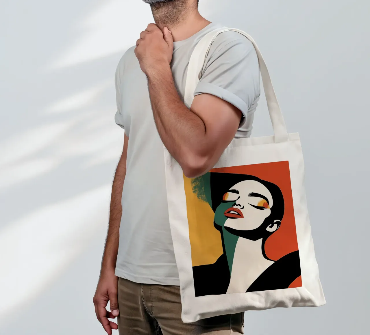 Ritratto grafico borsa in juta da DWA