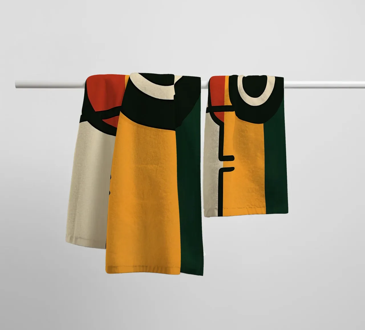 Minimalist abstract profile towel by DWA