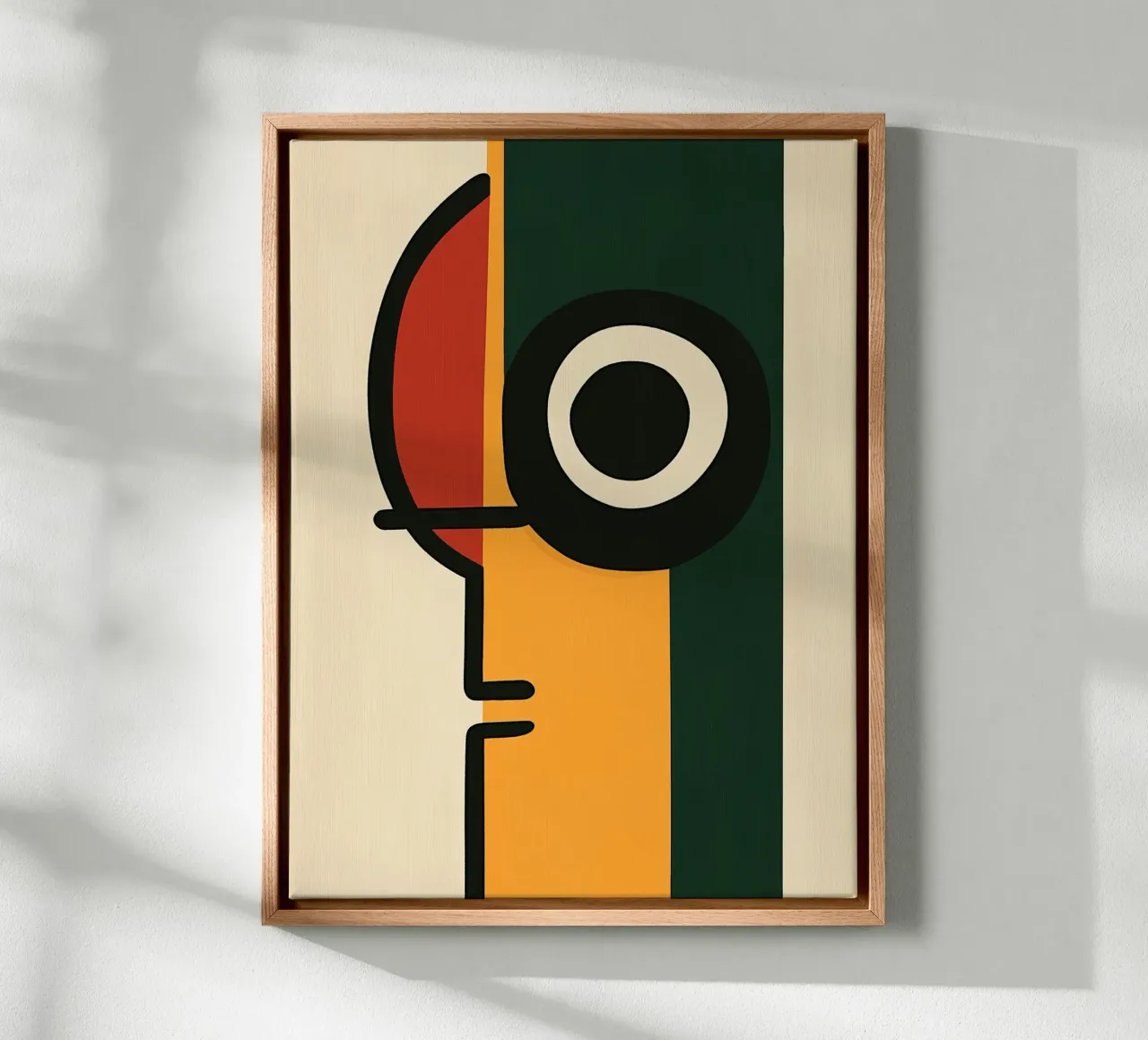 Minimalistisch abstract profiel canvas met Baklijst van DWA