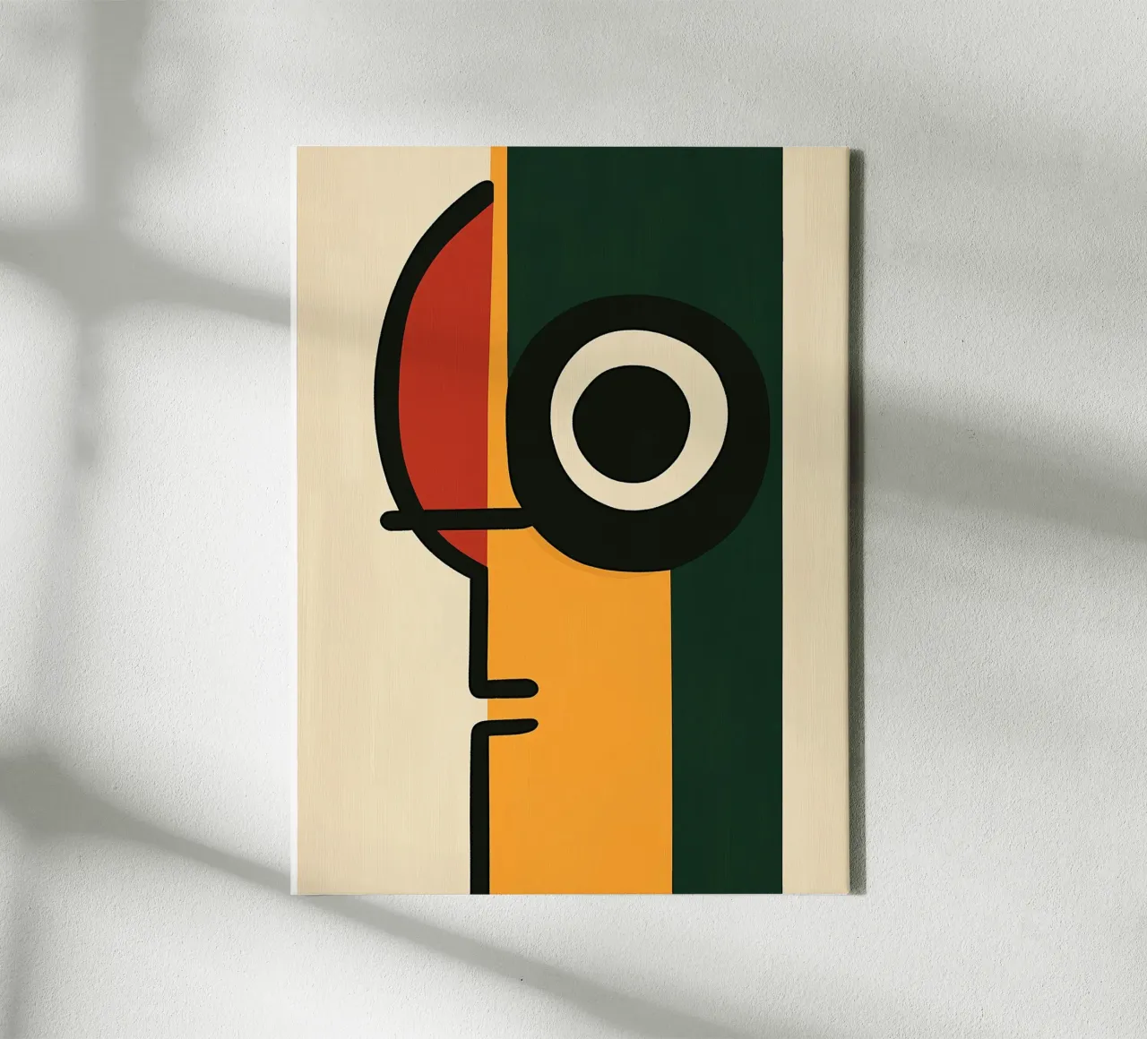 Minimalistisch abstract profiel canvas met Baklijst van DWA