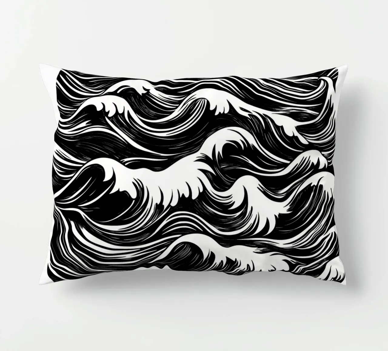 Onde astratte in bianco e nero cuscino da DWA