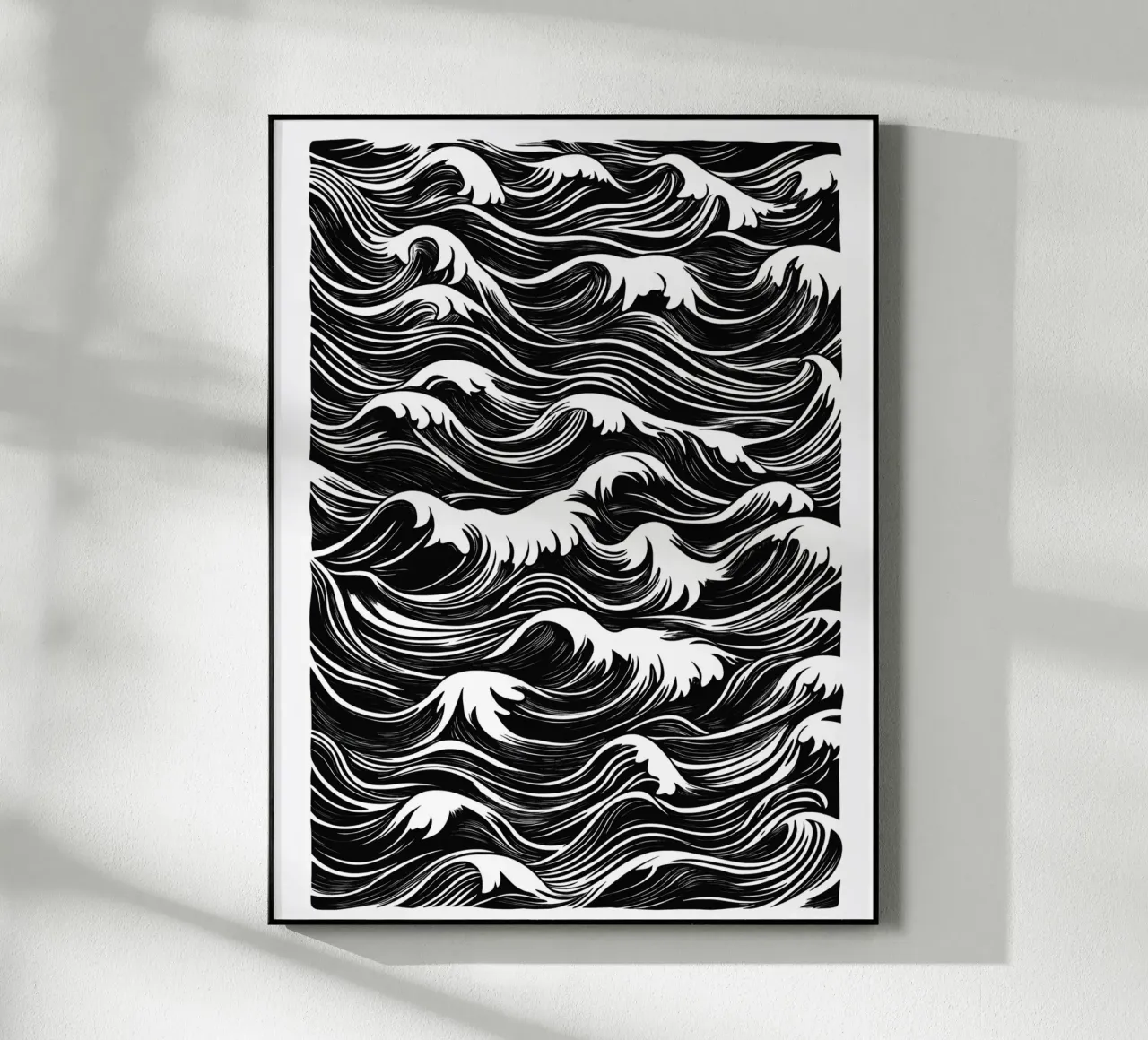 Onde astratte in bianco e nero plexiglass da DWA