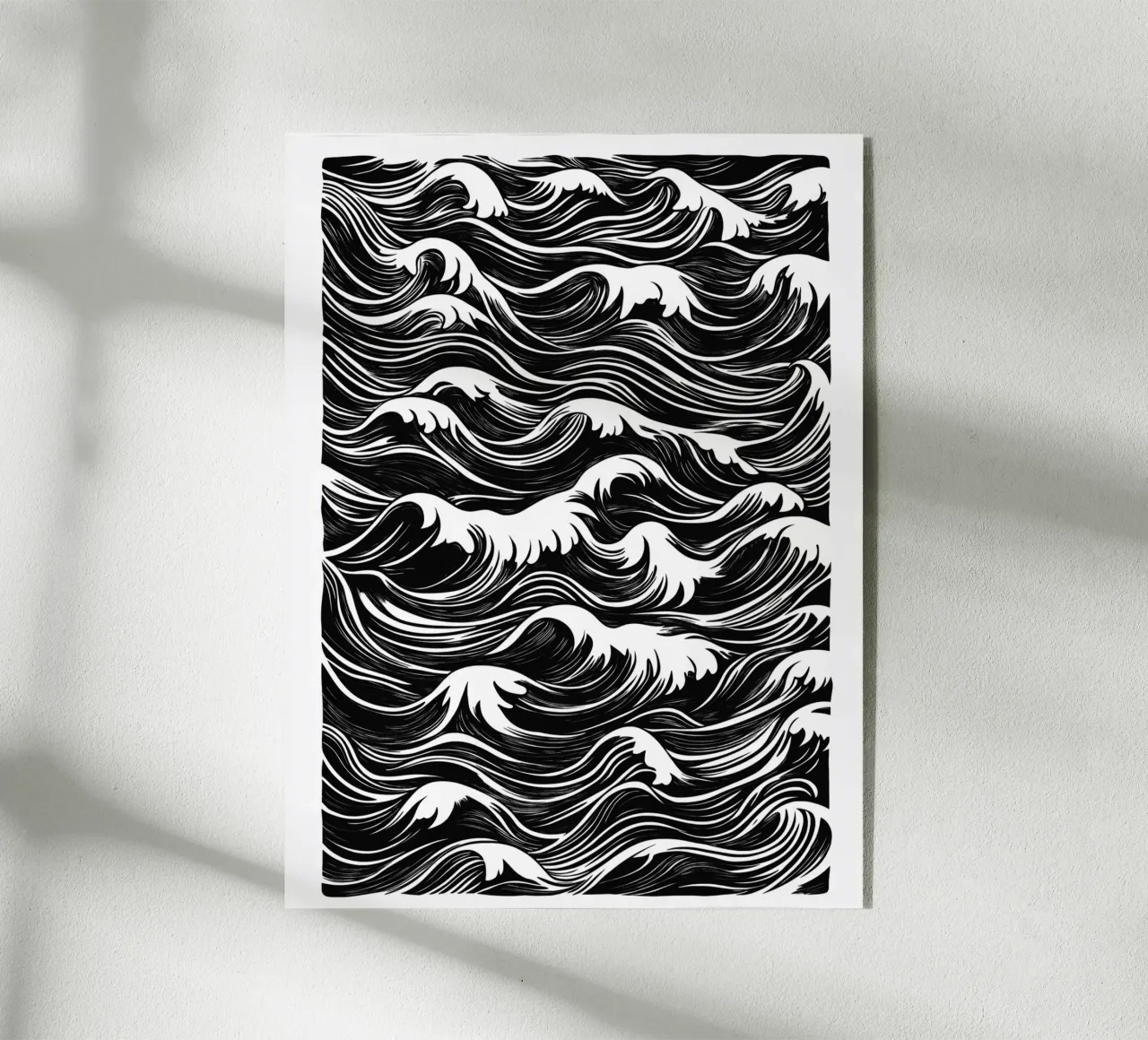 Onde astratte in bianco e nero plexiglass da DWA