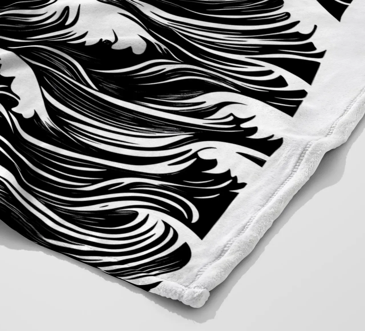 Onde astratte in bianco e nero coperta in pile da DWA