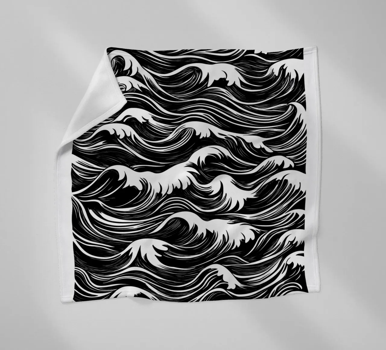 Onde astratte in bianco e nero coperta in pile da DWA